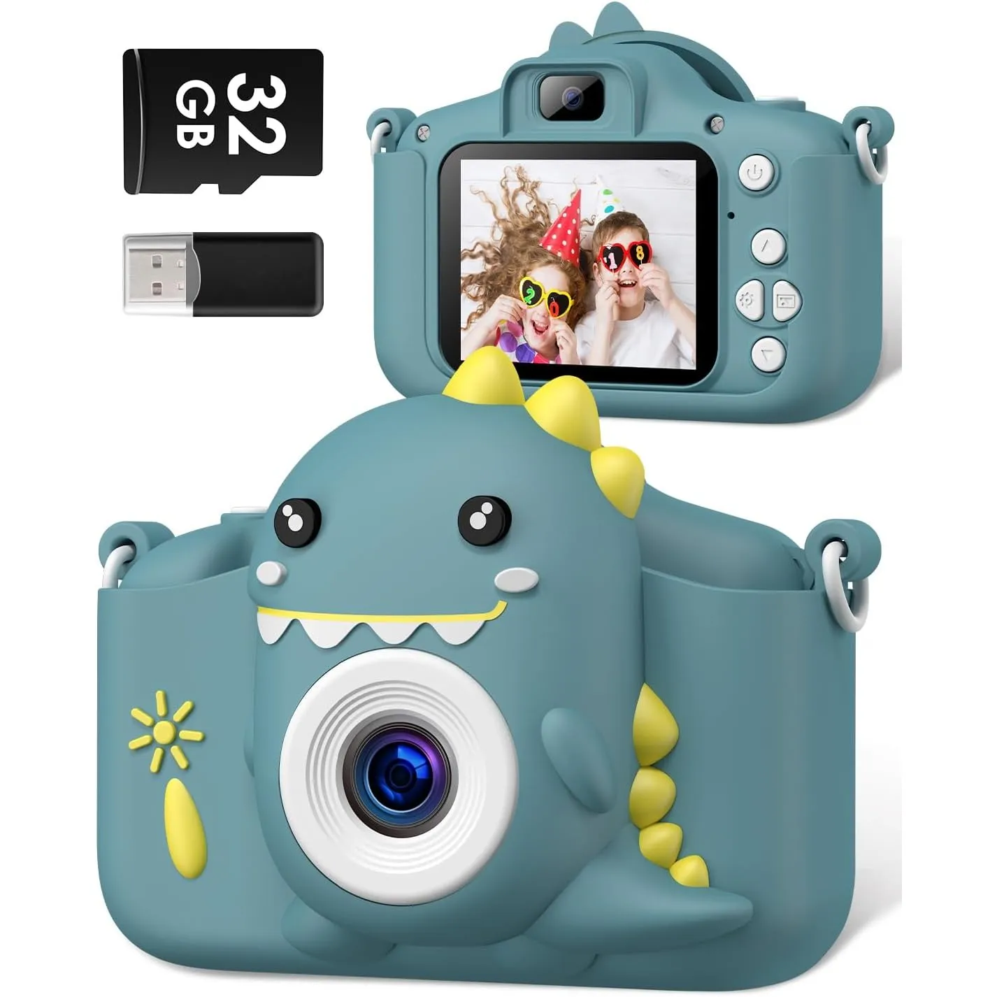 Gofunly Kinderkamera Digitalkamera mit 32G Karte & 2,0-Zoll-Bildschirm | 1080P HD Kinder Kamera mit Selfie, Spielzeug f…