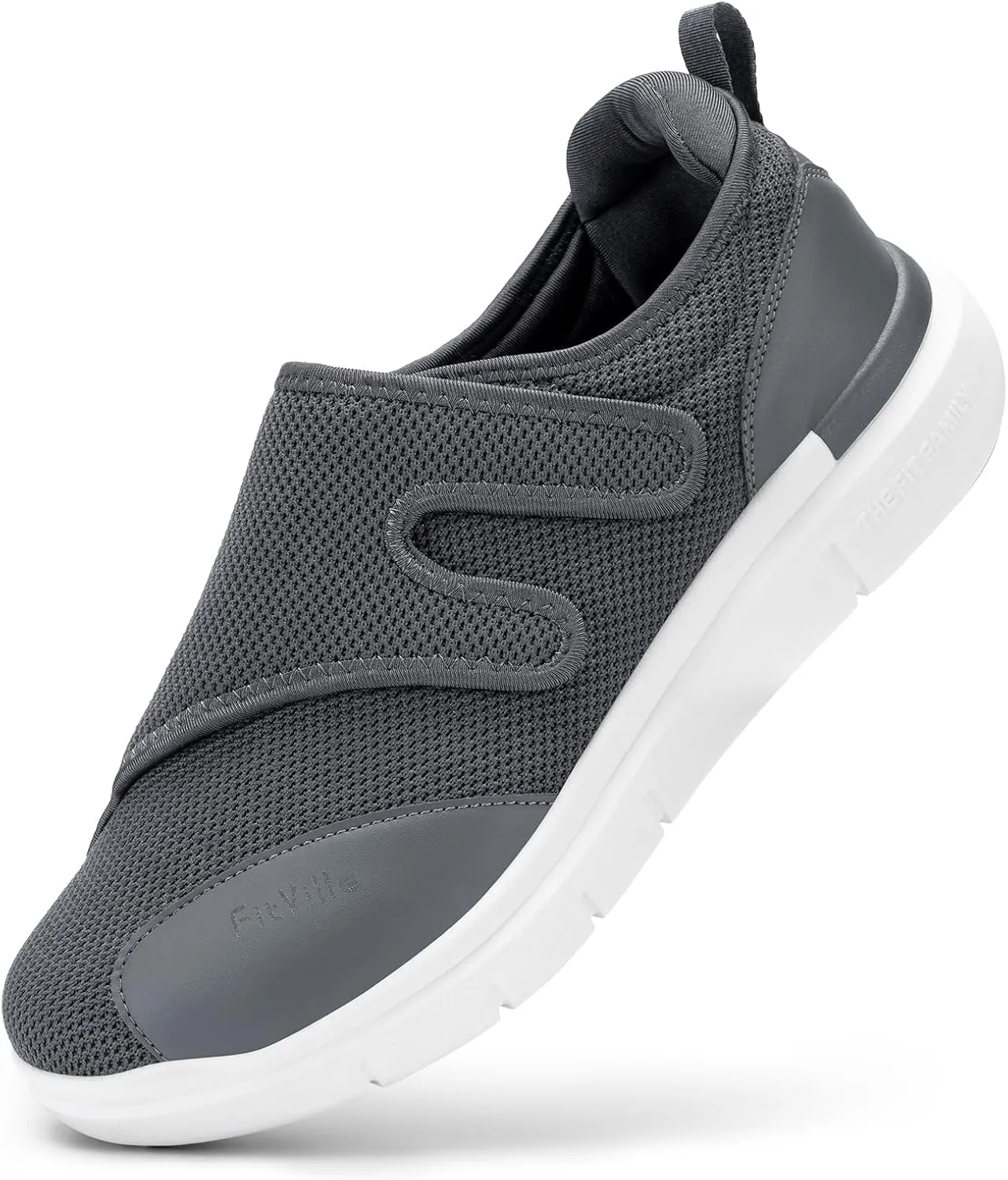 FitVille Extra Weite Reha-Schuhe Herren mit Klettverschluss Einstellbar Walking Schuhe für empfindliche Füße Senioren P…