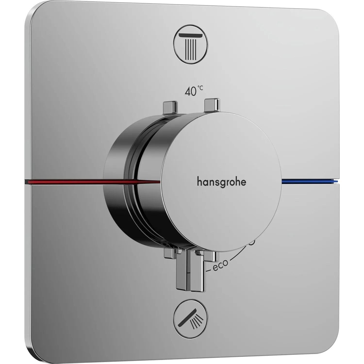 hansgrohe ShowerSelect Comfort Q - Thermostat Unterputz, Armatur mit Sicherheitssperre (SafetyStop) bei 40° C, Thermost…