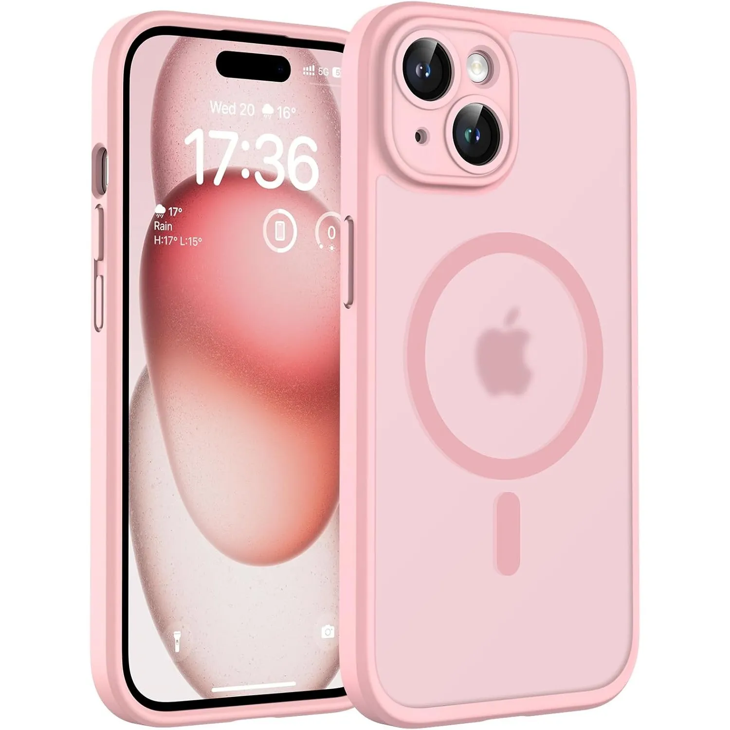 TOCOL für iPhone 15 Plus Hülle, Kompatibel mit MagSafe, Hellrosa