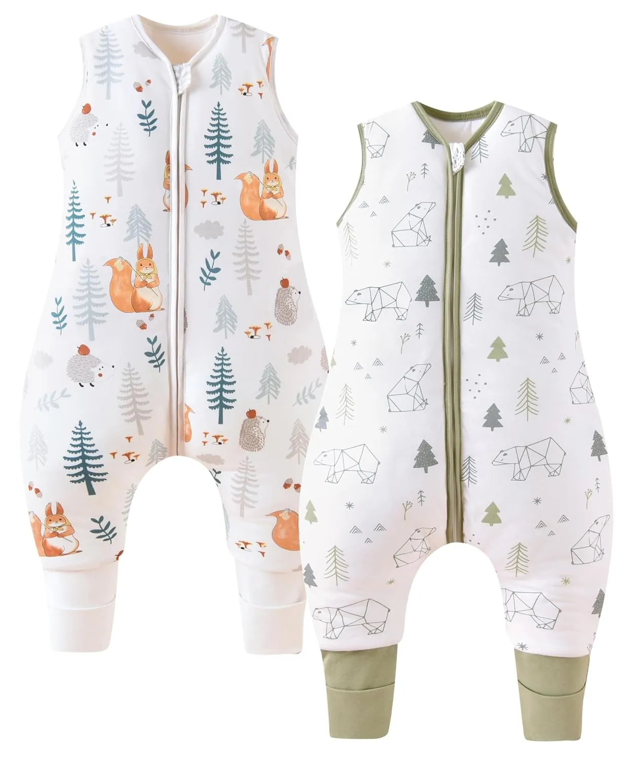 Chilsuessy Sleeping Bags with Legs, 1.5 Tog, 100% Cotton, All-Year Sleeping Bag with Feet, Baby Sleeping Bag, Squirrel …