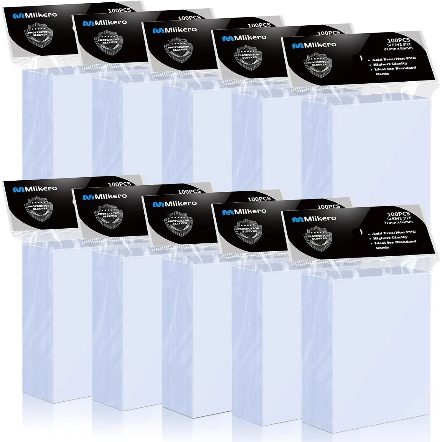 Mlikero 1000 Stück Standard Soft Kartenhüllen, Transparente Kartenhüllen passend für MTG Karten, Sammelkarten, Sportkar…