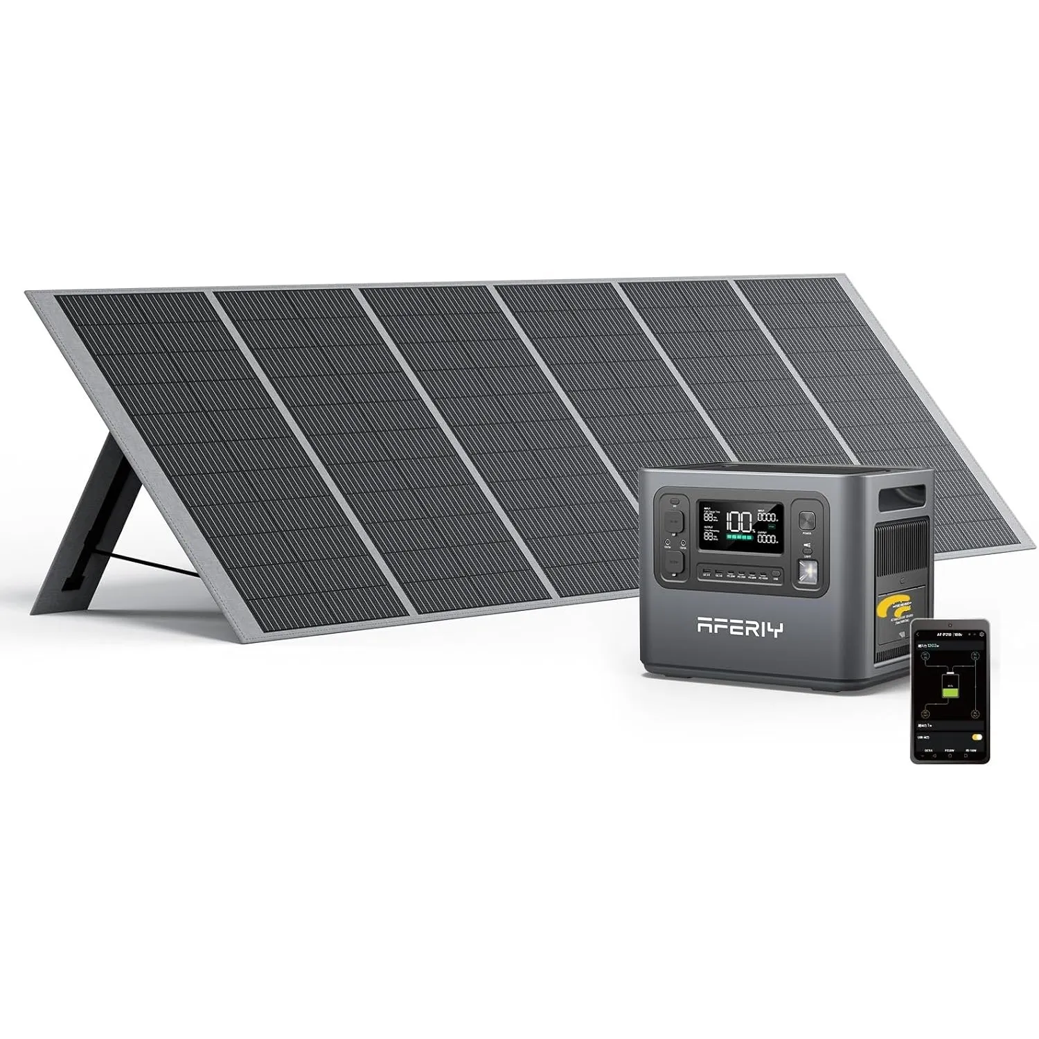 AFERIY 2400W2048Wh Solargenerator mit 400W Solarpanel, 1,5Std Schnellladung