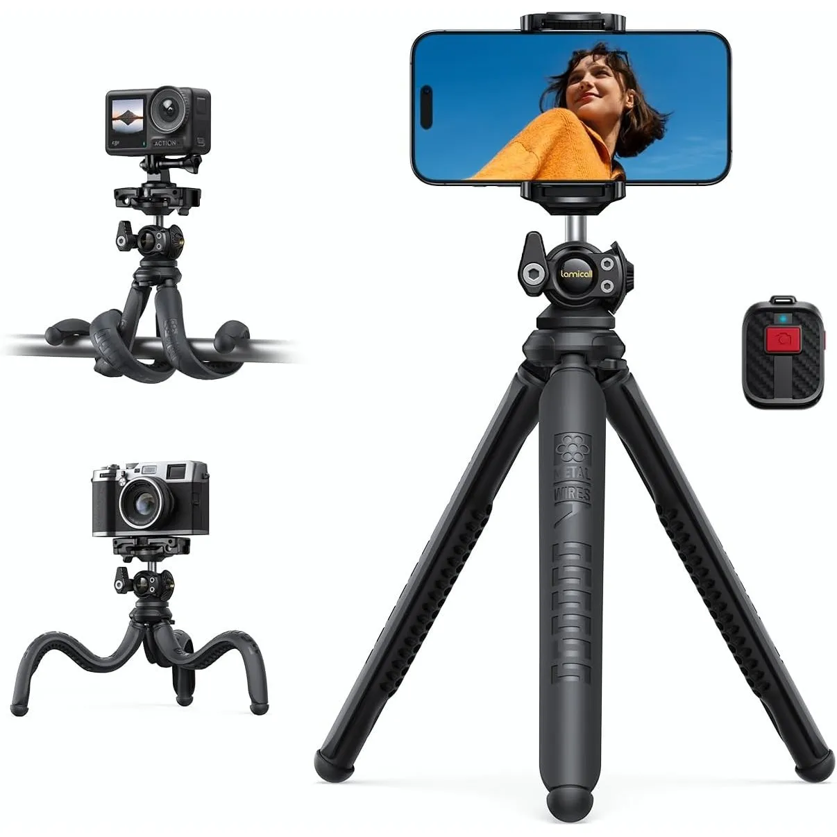 Lamicall Handy Stativ, Mini Stativ Halter - Handy Halterung Kamerastativ für Smartphone & Kamera, Flexible Handystativ …