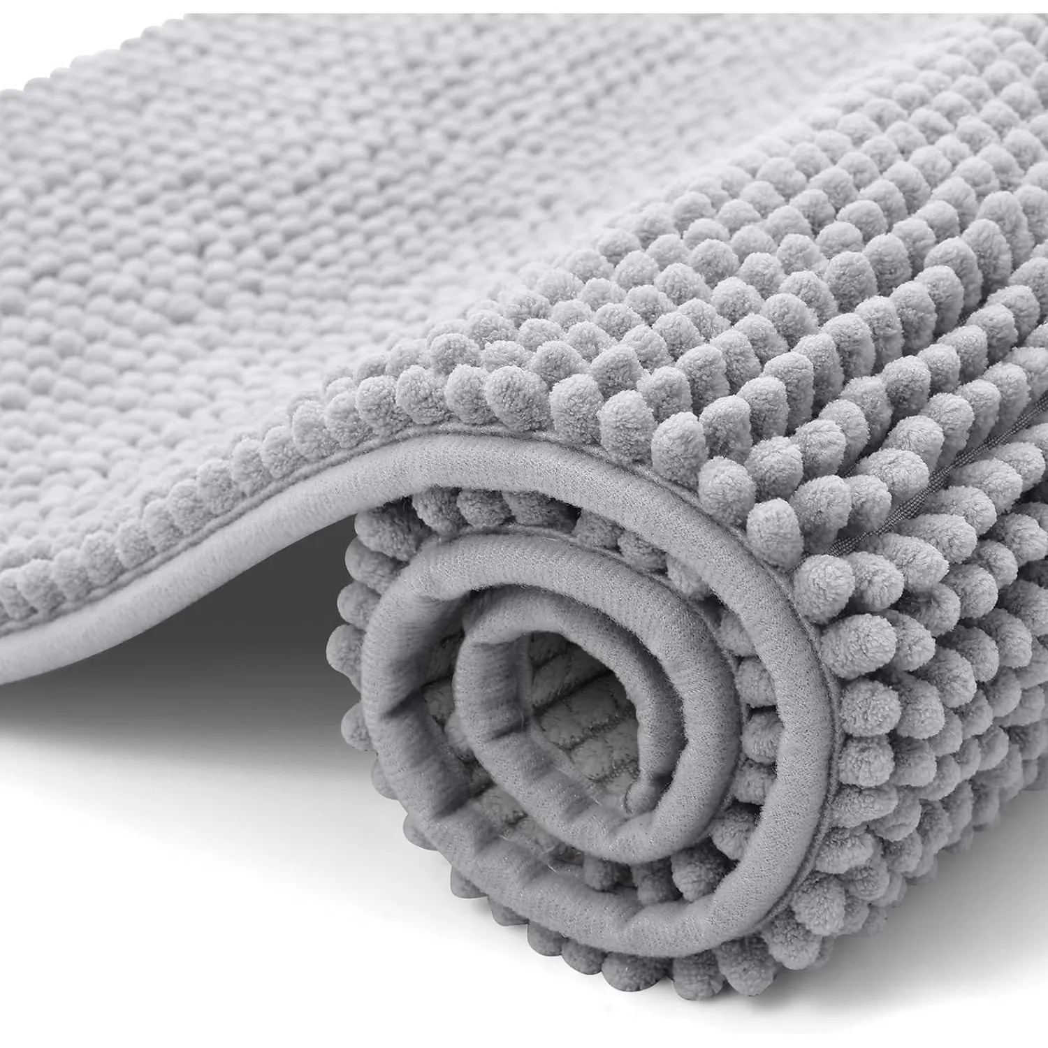 OLANLY Chenille Badematte rutschfest Badezimmerteppich, 40x60 cm | Waschbar Badteppich Badvorleger Saugfähige Duschvorl…