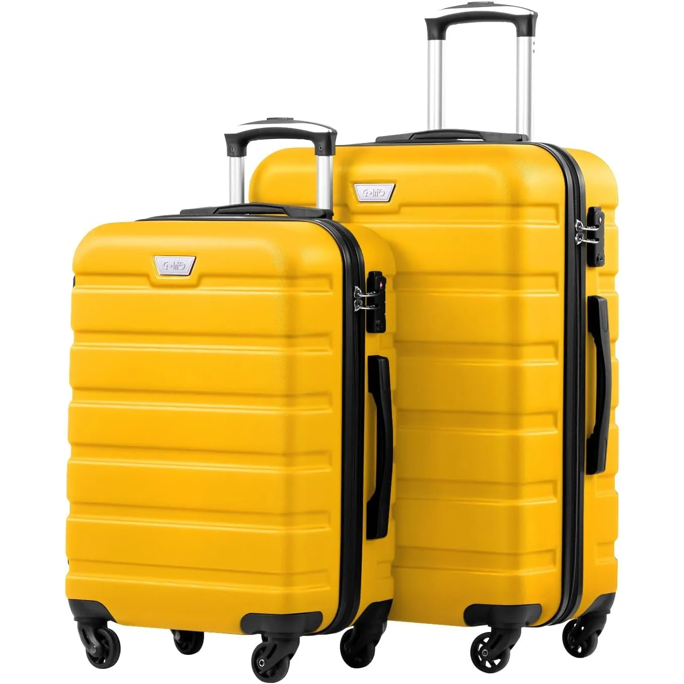 COOLIFE 2-Teiliges Kofferset, M+L, PC+ABS, Hartschale, Leicht Robuster