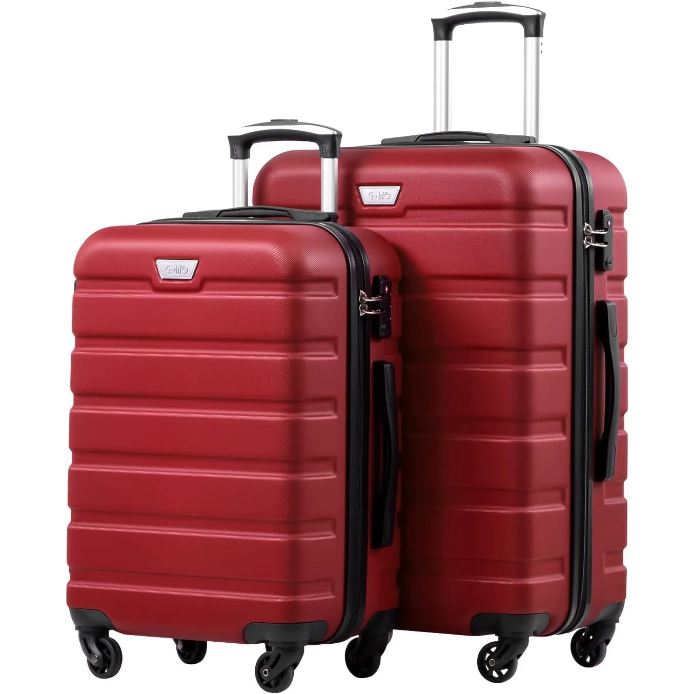 COOLIFE 2-Teiliges Kofferset, M+L, PC+ABS, Hartschale, Leicht Robuster