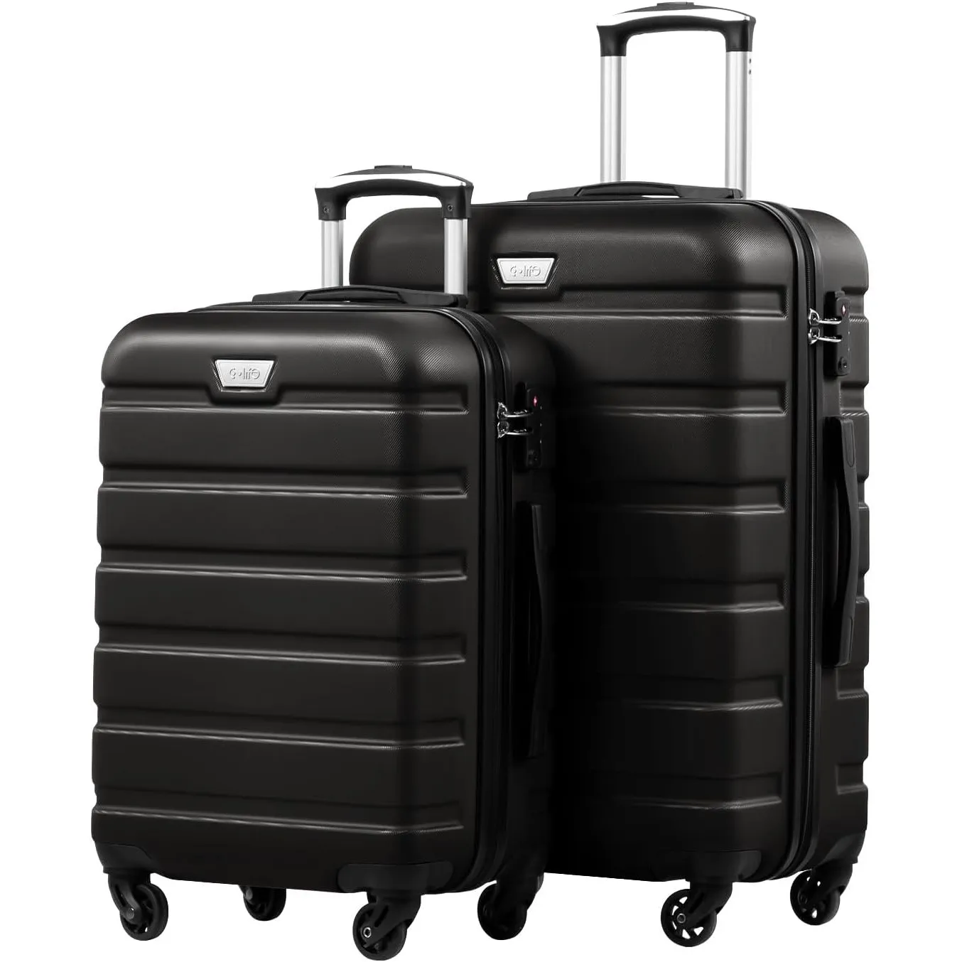 COOLIFE 2-Teiliges Kofferset, M+L, PC+ABS, Hartschale, Leicht Robuster | Rollkoffer mit 360° Spinner Räder, YKK Reißver…