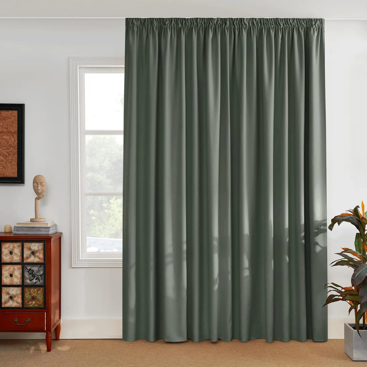 PONY DANCE Übergardinen mit Kräuselband Wohnzimmer Gardinen für Große Fenster 1er-Set H 245 x B 300 cm Raumtrenner Vorh…