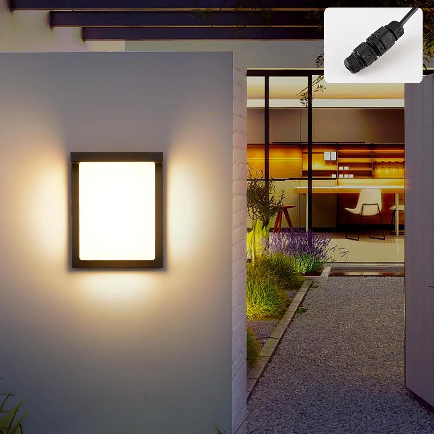 LED Wandleuchte Aussen Innen 24W,Außenleuchte Aussenlampe Wand IP65 wasserdichte,Aluminium Modern Außenwandleuchte 3000…