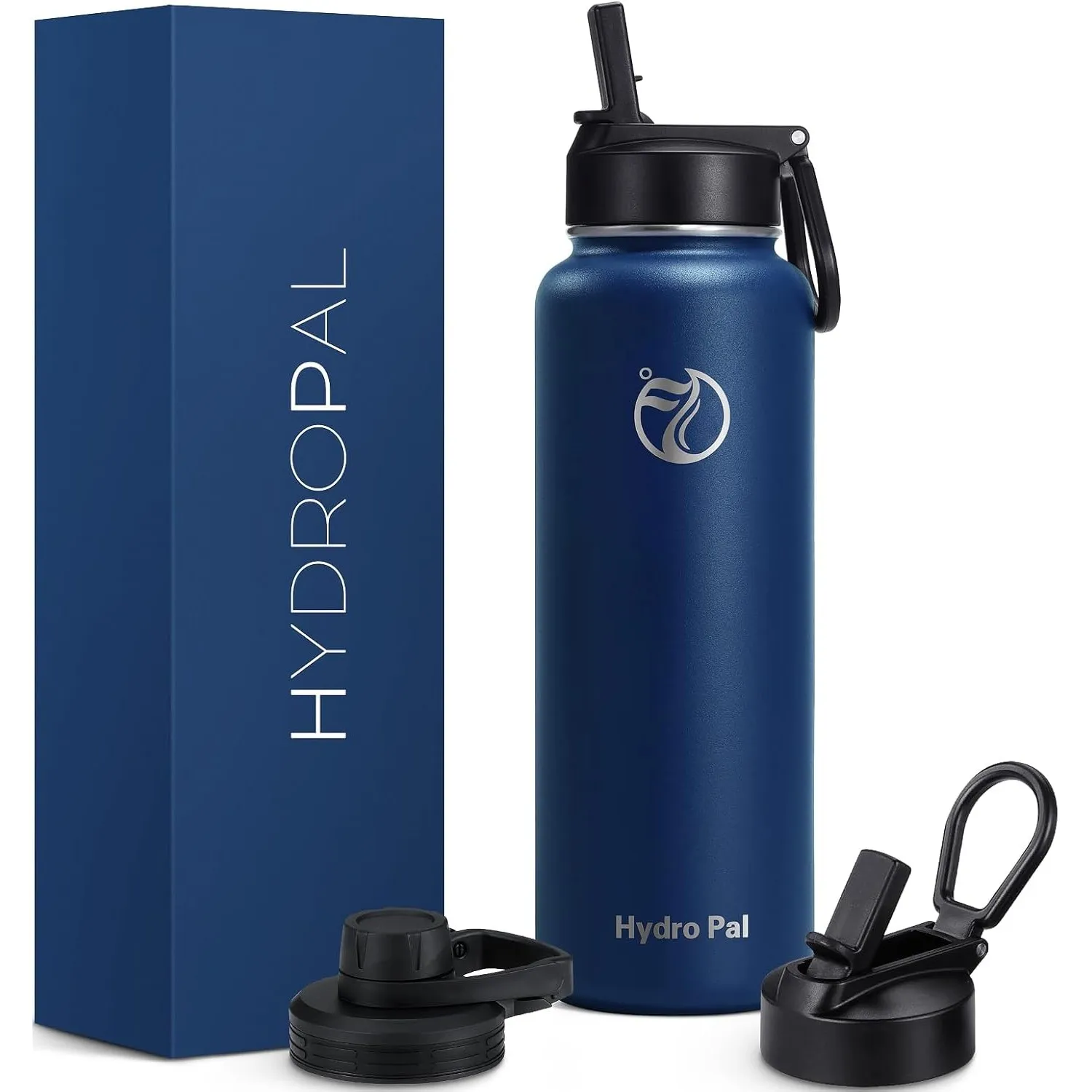 HydroPal Isolierflasche 500ml Edelstahl, BPA-frei, 24h kalt/12h heiß, auslaufsicher, Sport- & Trinkflasche mit Strohhal…
