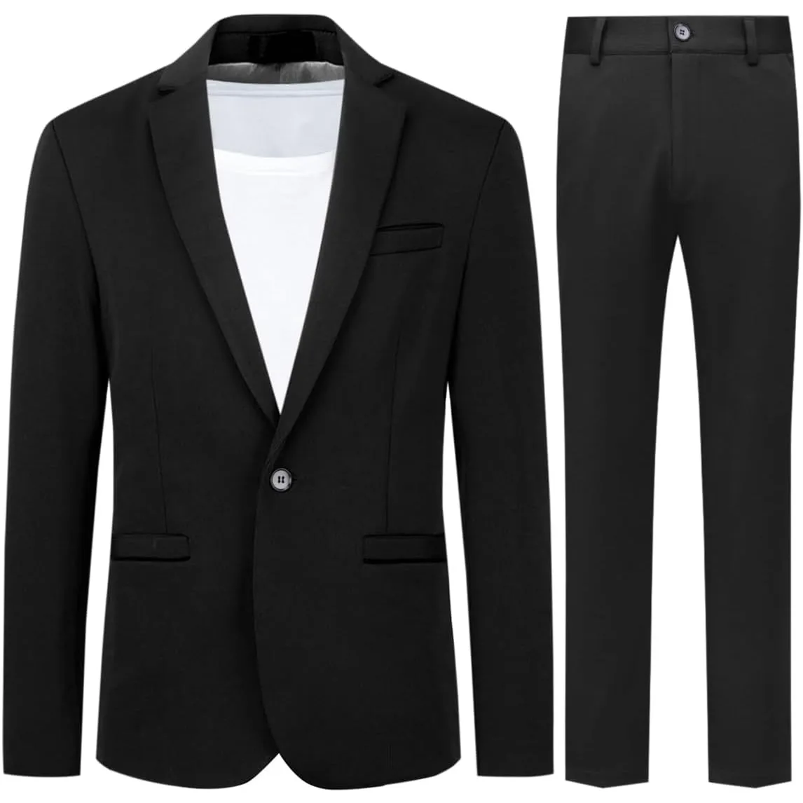 Allthemen Herren Anzug Stretch 2 Teilig Herrenanzug Slim Fit Business Hochzeitsanzug 1 Knopf für Männer