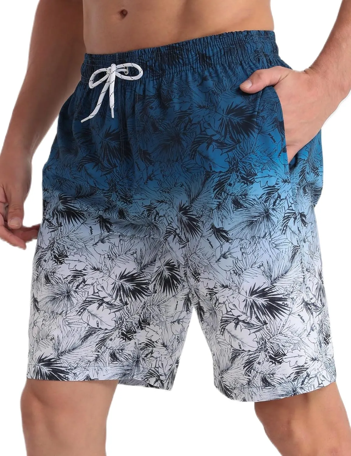 APTRO Men's Swimming Trunks, Long Swimming Shorts, Quick-Drying Board Shorts, Leisure Shorts with Inner Briefs