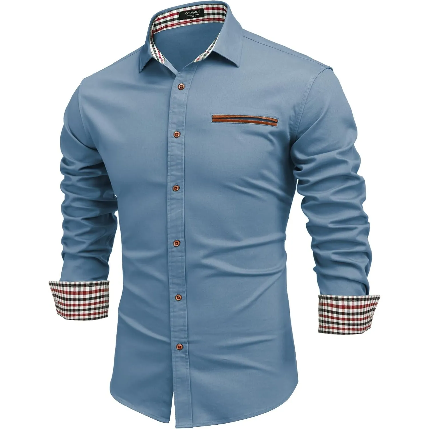 COOFANDY Herren Hemd Langarm Jeanshemd Vintage Denim Shirt
