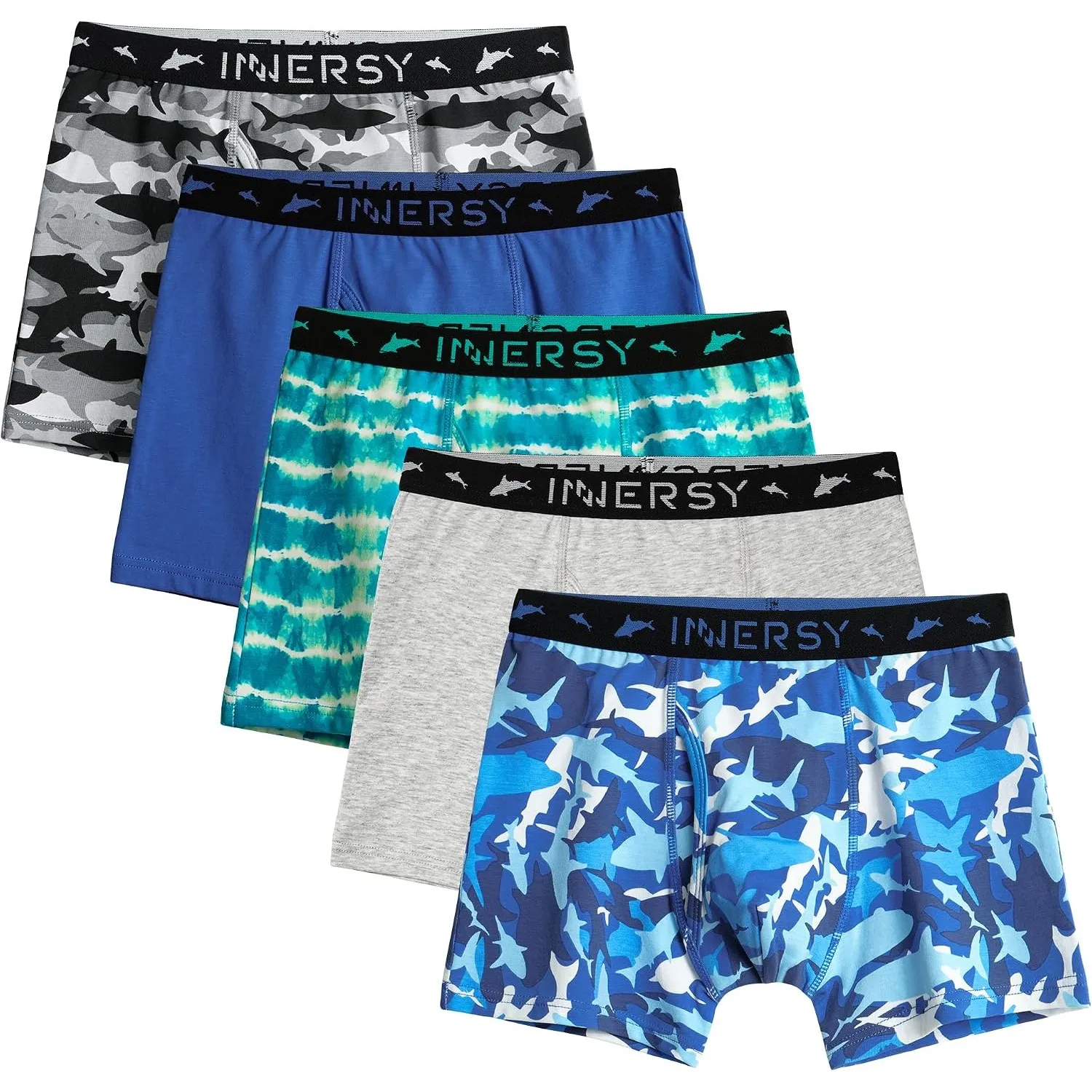 INNERSY Unterhosen Jungen Baumwolle Weich Boxershorts mit Eingriff 5er Pack