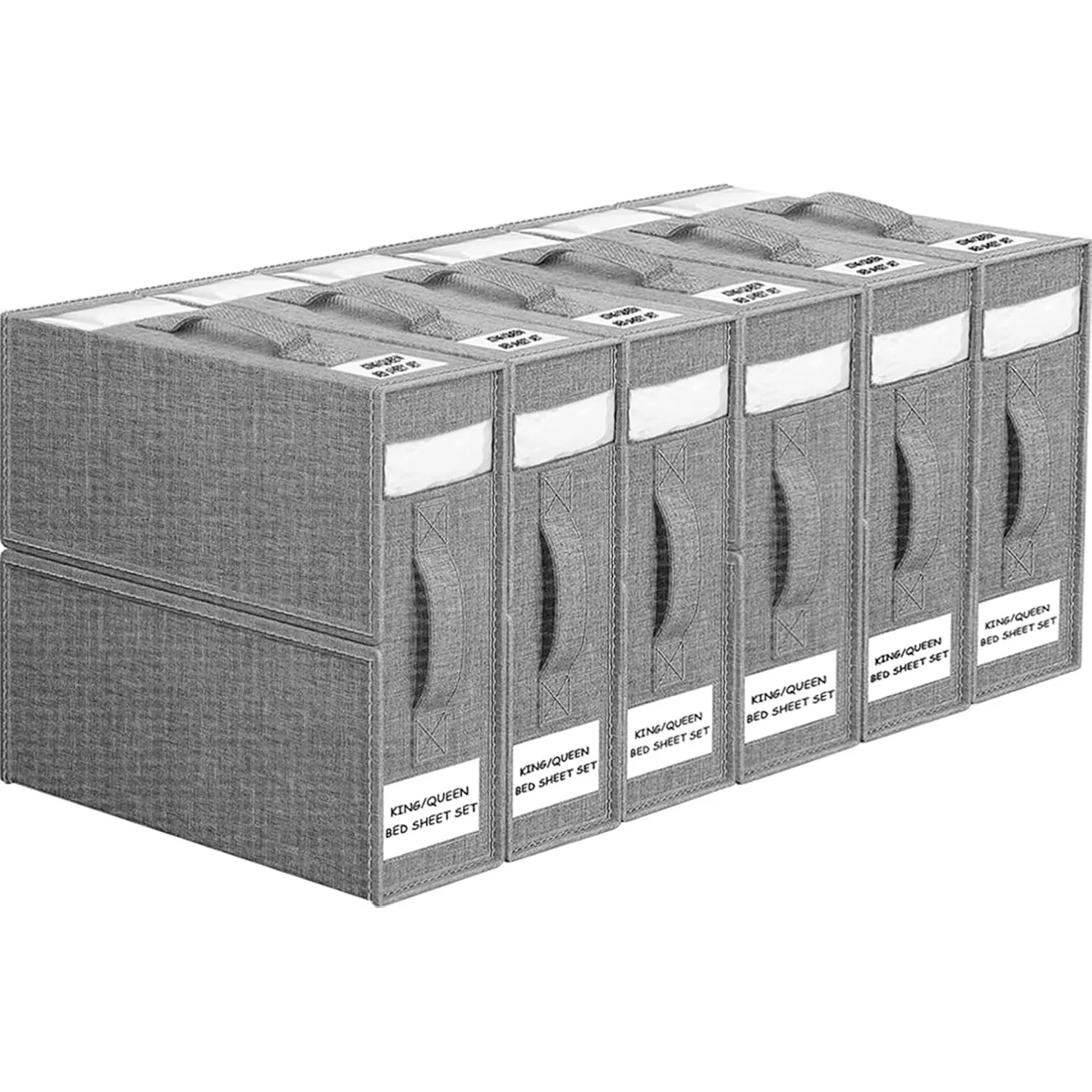 6 Stück Aufbewahrung Bettwäsche Organizer, Faltbarer Aufbewahrungstasche für Bettlaken Kann in Kleiderschrank, Unterbet…