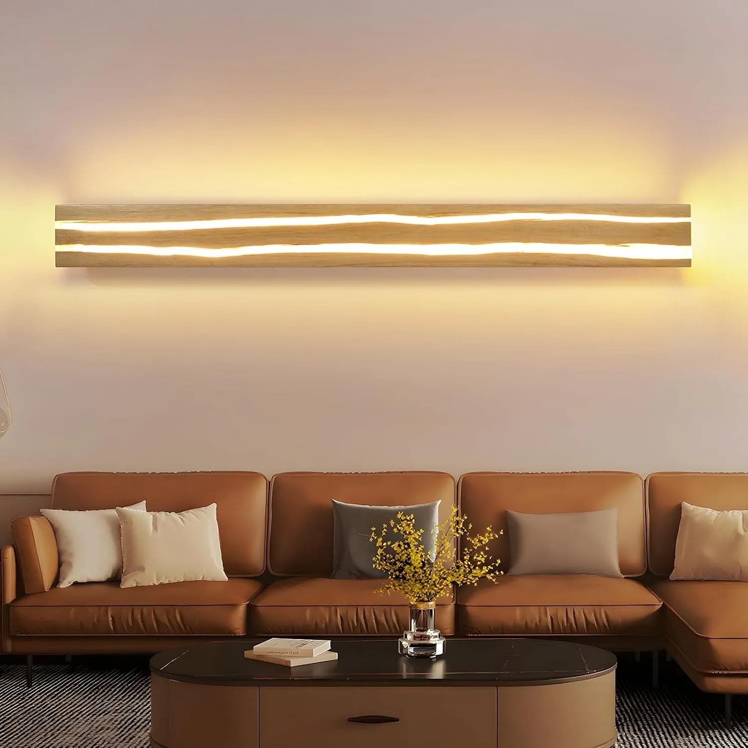 ZMH LED Wandleuchte innen Wohnzimmer 100CM lange Wandlampe Flurlampe 16W | modern Treppenhauslampe Warmweiß 3000K Wandb…