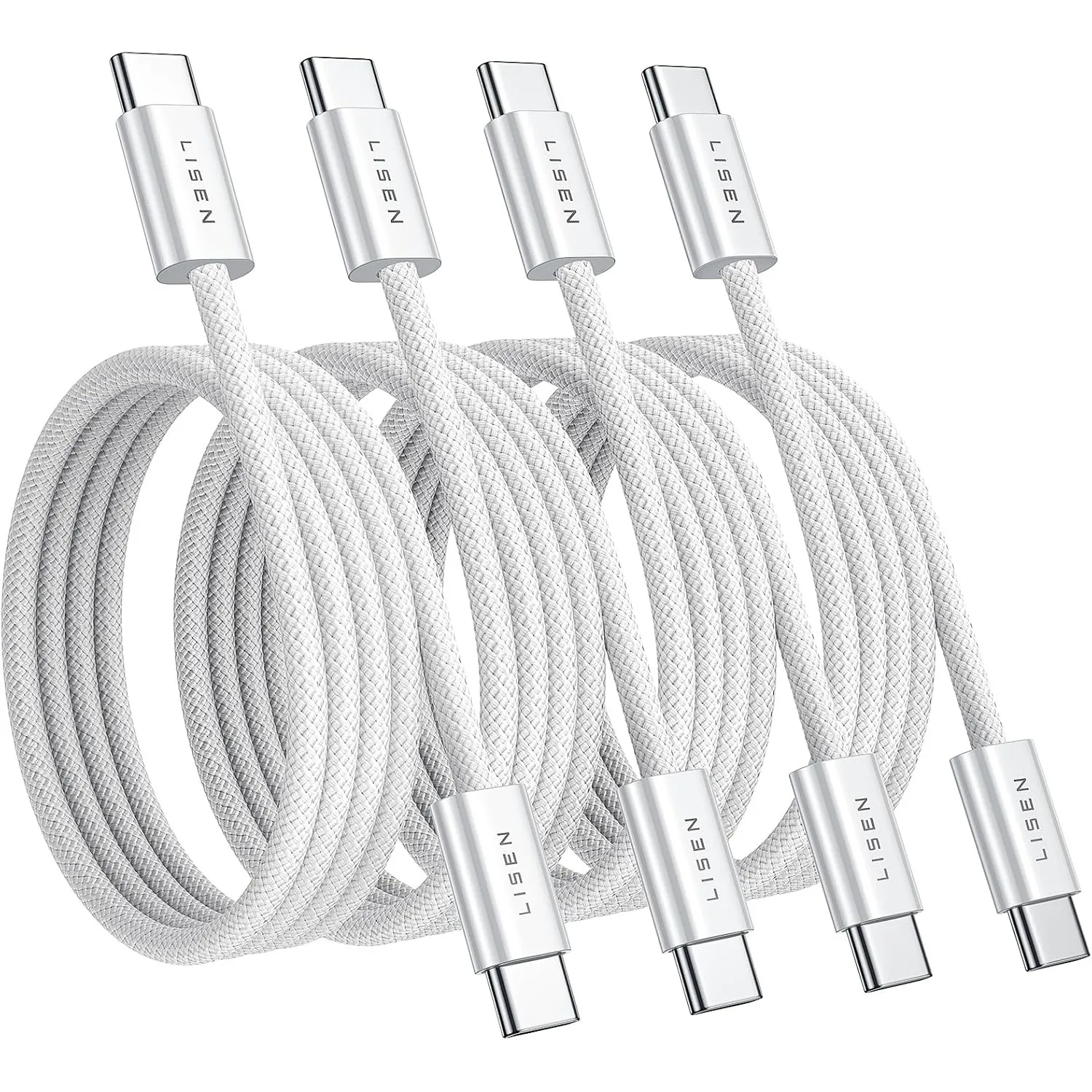 LISEN 60W iPhone 15 Pro Ladekabel [4er Pack USB C Kabel, 1M 1M 2M 2M] für iPhone 15 Pro Max Plus, Samsung Galaxy S23, i…