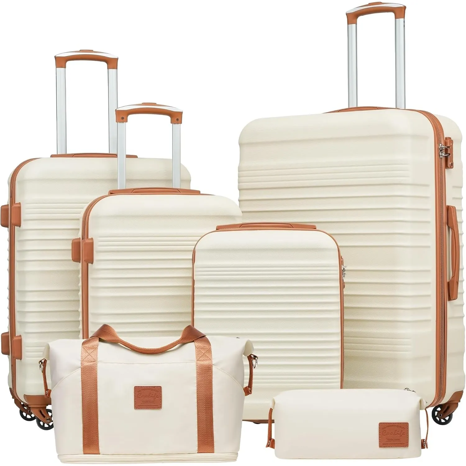 COOLIFE Koffer Set 6tlg: Luggage Set 16-20-24-28 Zoll Hartschale Koffer TSA