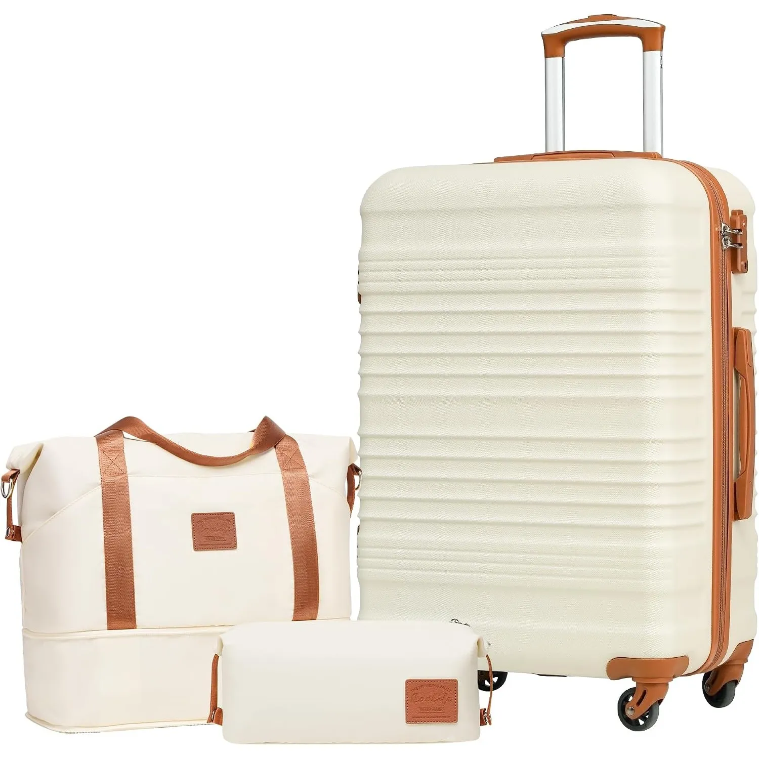 COOLIFE Koffer Set 3tlg: Luggage Set 24 Zoll Mittelgroß Hartschale TSA