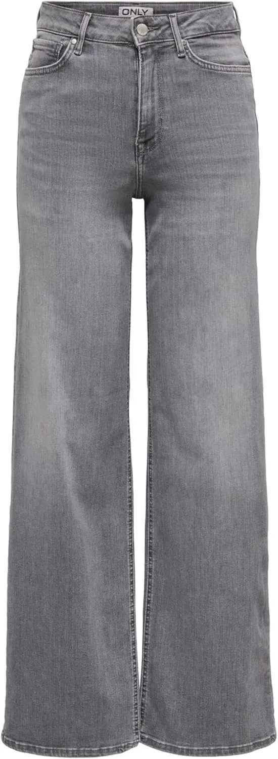 ONLY Female Jeans mit weitem Bein ONLMADISON Hohe Taille Weiter Beinschnitt Jeans