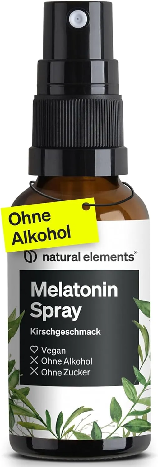 natural elements Melatonin Spray Cherry - 0.5 mg Melatonin per Daily Dose - Sugar Free - with Vitamin B1 and B6 - 30 ml…