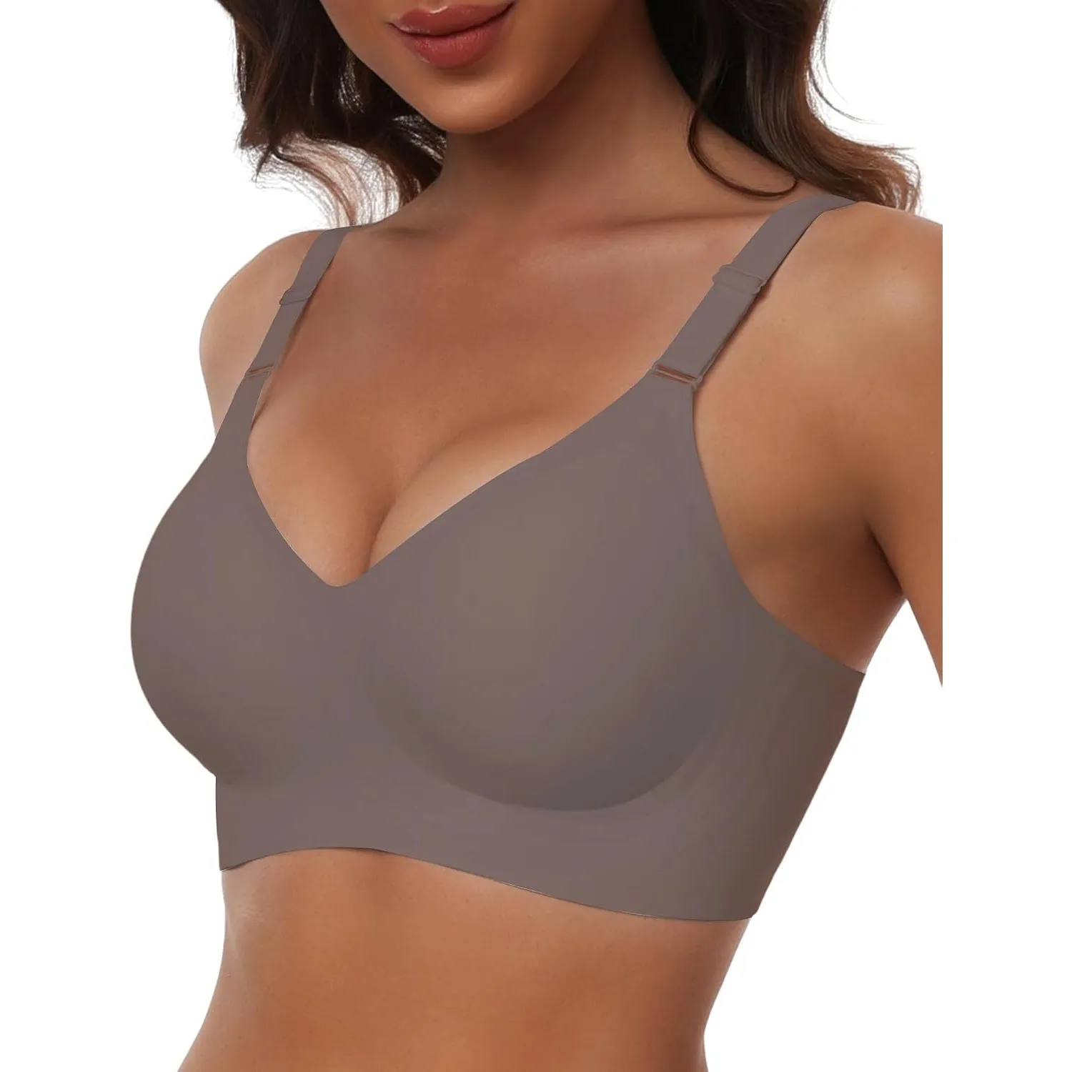 HORISUN Bequemer Nahtloser BH mit Vollständiger Abdeckung für Damen, Kabellose Push-Up BHS mit Weicher Unterstützung No…