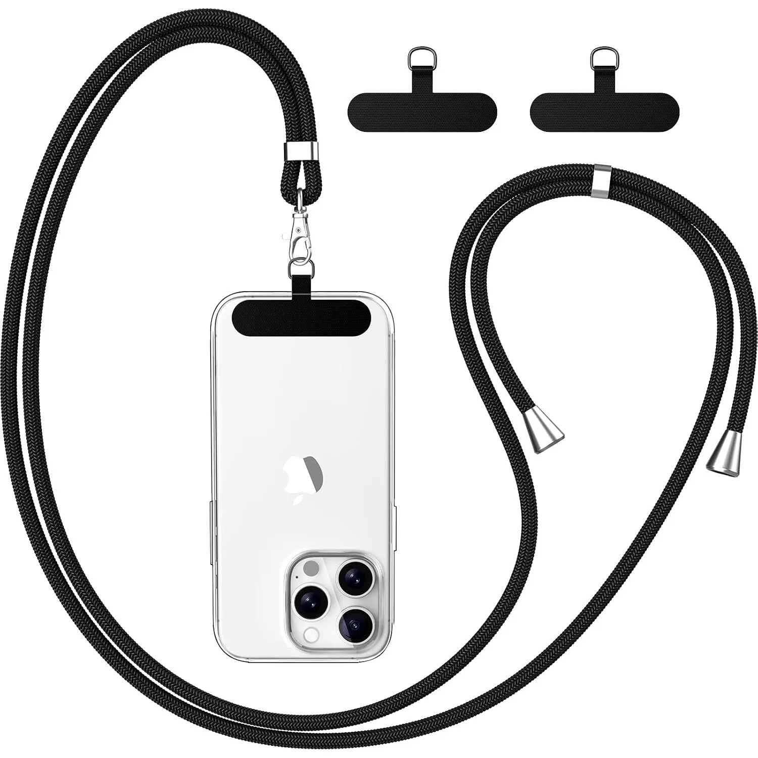 caslord Handyband Universal mit 2 Stück Universelles Patch | 160cm | Handy Lanyard mit Hülle kombinierbar | Einstellbar…