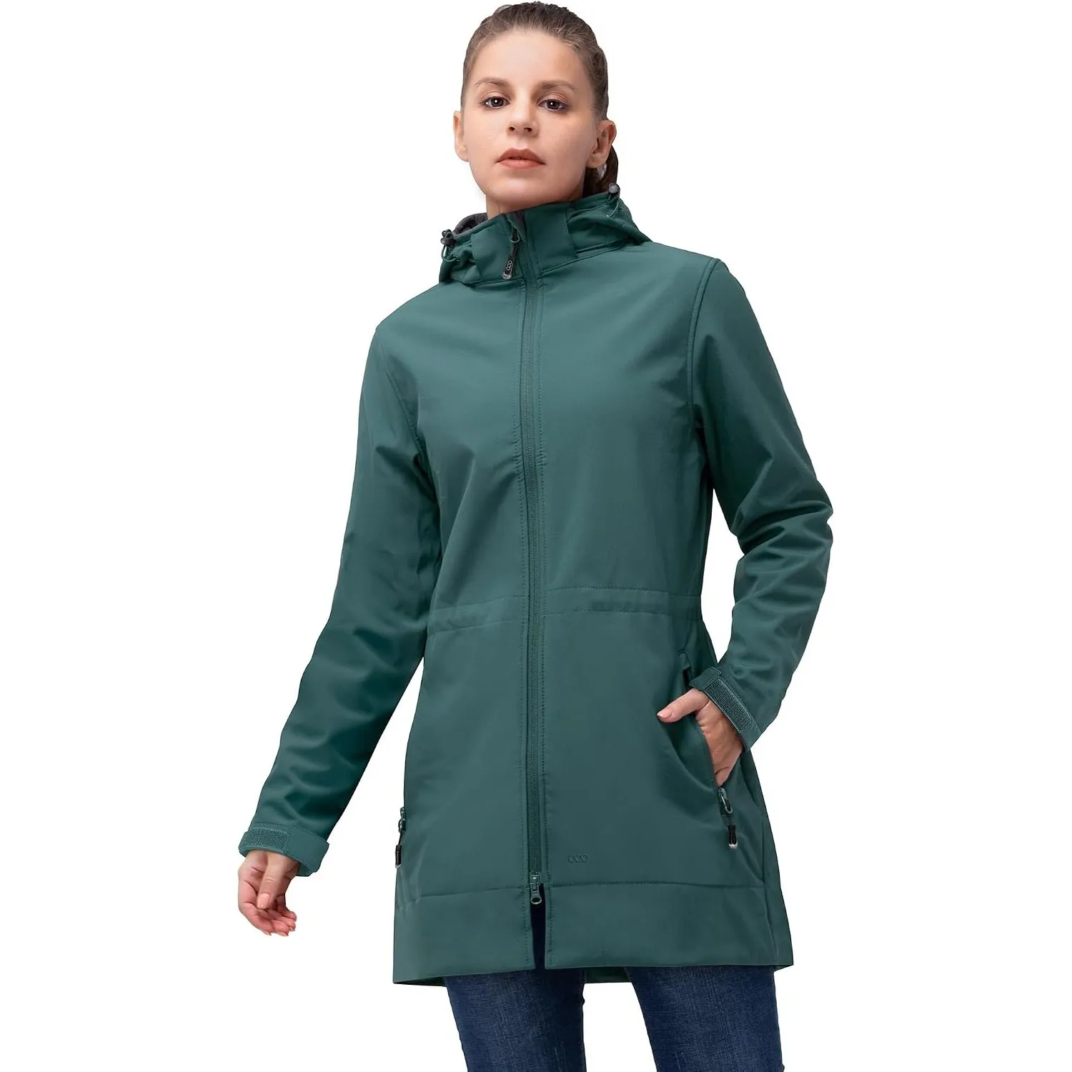 33,000ft Softshelljacke Damen Lange Übergangsjacke Leicht Softshellmantel
