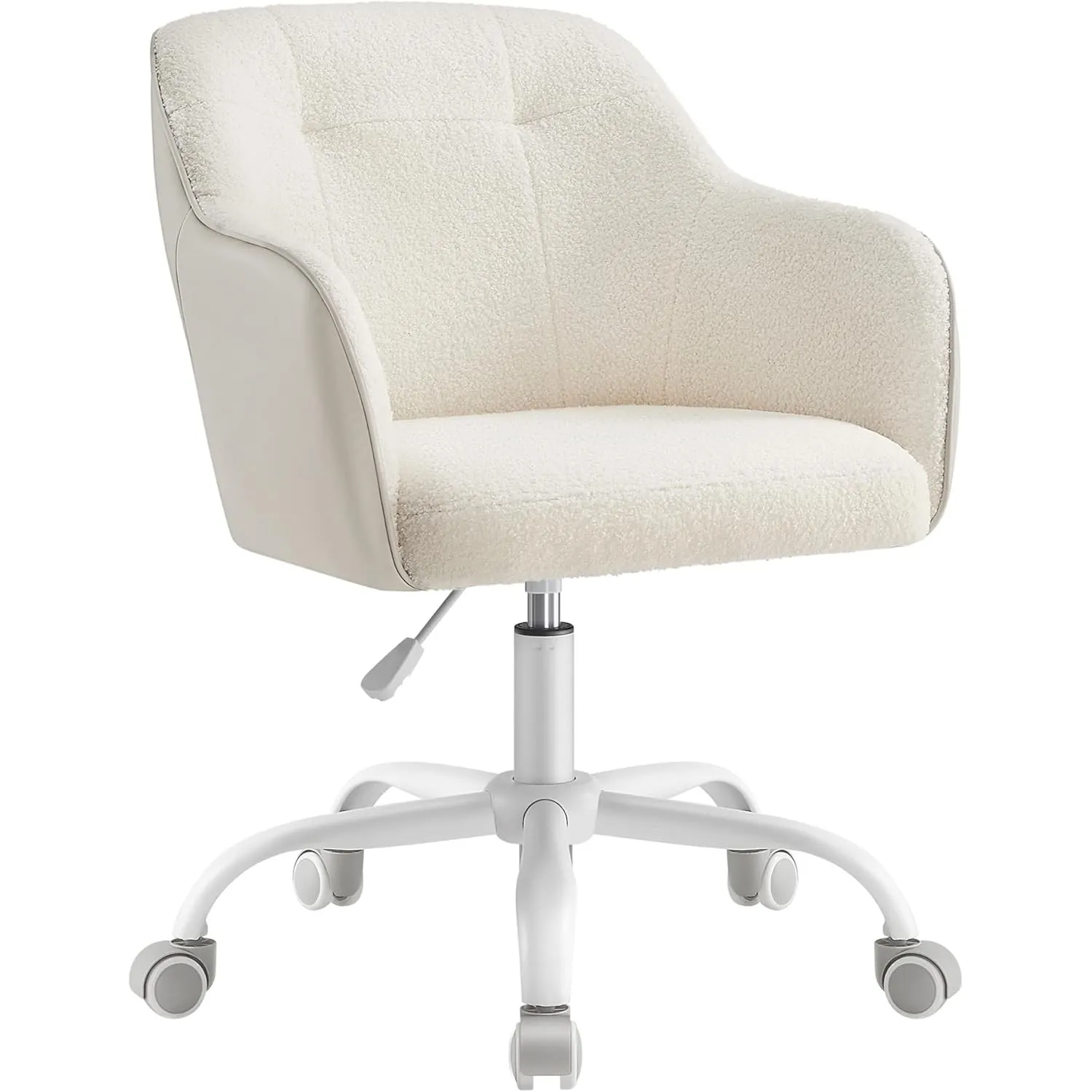 SONGMICS Homeoffice Stuhl, Drehstuhl, Schreibtischstuhl, höhenverstellbar, bis 110 kg belastbar, atmungsaktiver Sherpa-…