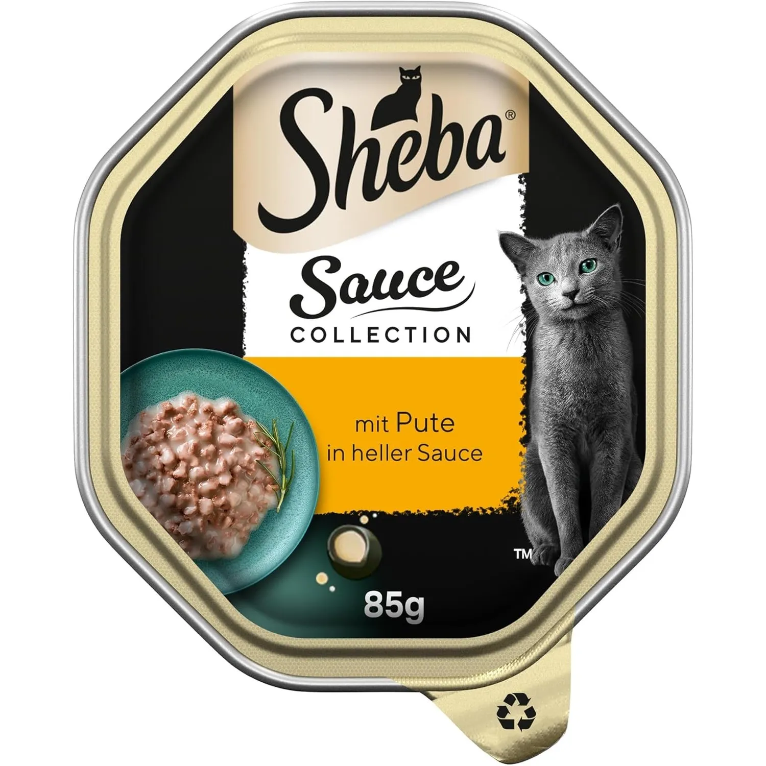 SHEBA Schale Nassfutter für Katzen Sauce Collection mit Pute in Heller Sauce 2 x 11 x 85g