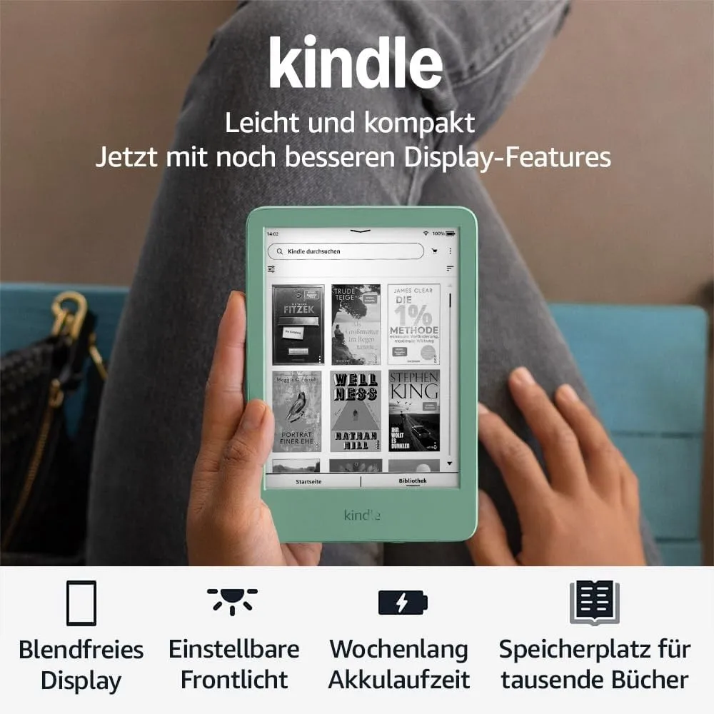 Amazon Kindle 16 GB (Version 2024) – Leicht und kompakt, mit schnellem Umblättern und hohem Kontrastverhältnis – ohne W…