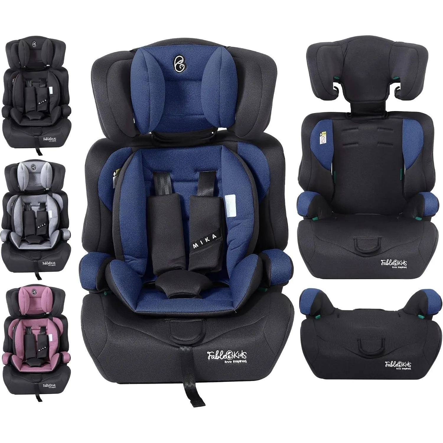 FableKids Kindersitz Blau | 76-150 cm | ab 15 Monate | Autositz
