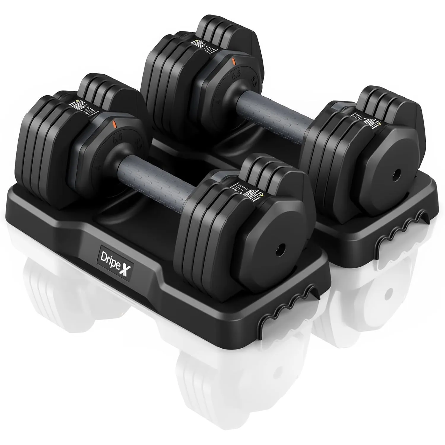 Dripex Hanteln Set, 11kg/24,5kg/41kg Verstellbar Kurzhanteln aus Stahl mit Anti-Rutsch Griff 2-41kg mit 10 Gewichtsstuf…