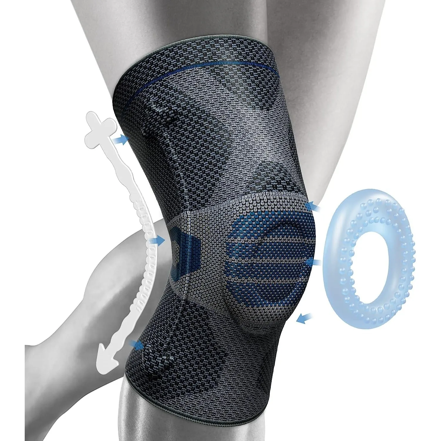 NEENCA Kniestütze, Komprimierte Kniebandage mit Patella Gel Pads & Feder Seitenstabilisatoren, Medizinischer Knieschütz…