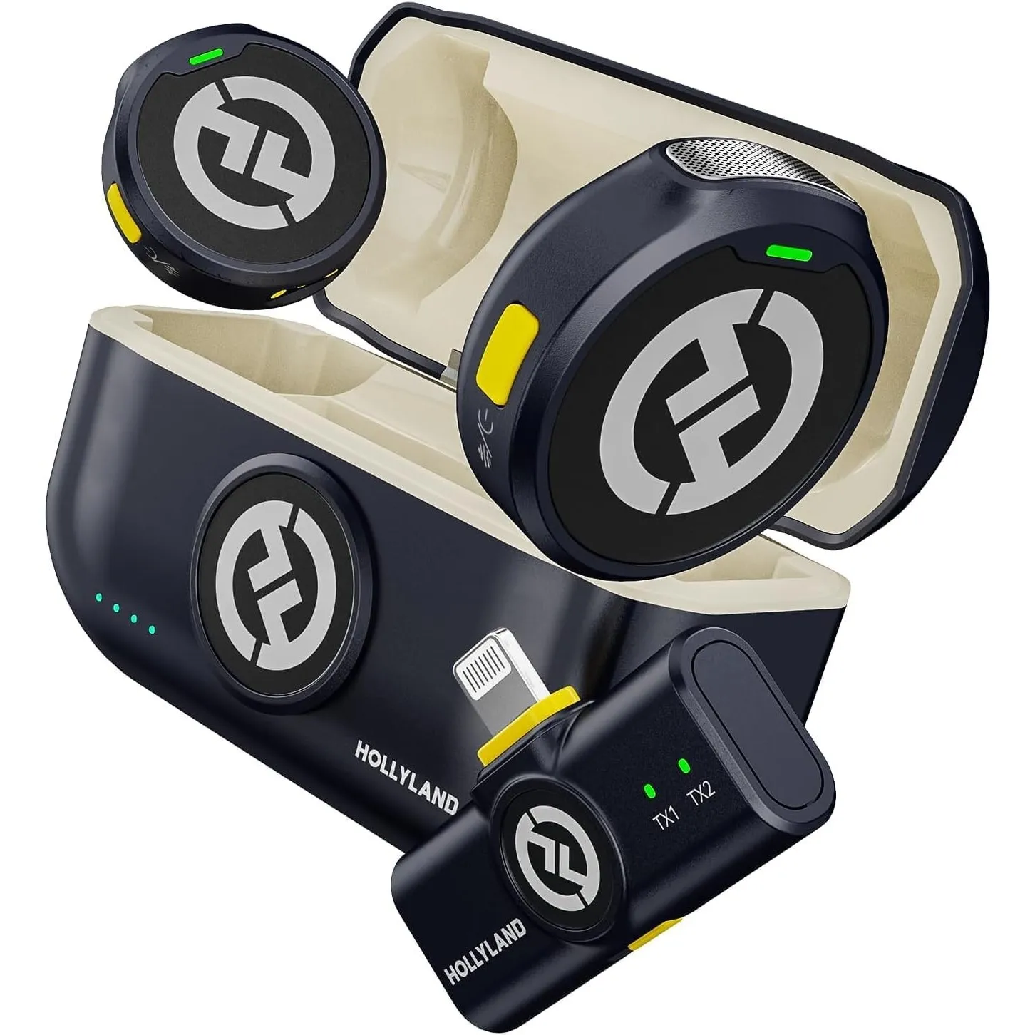 Hollyland Lark M2 kabellos Lavalier Mikrofon für iPhone14 & ältere Modelle, 300m Reichweite, Hi-Fi Audio, Rauschunterdr…
