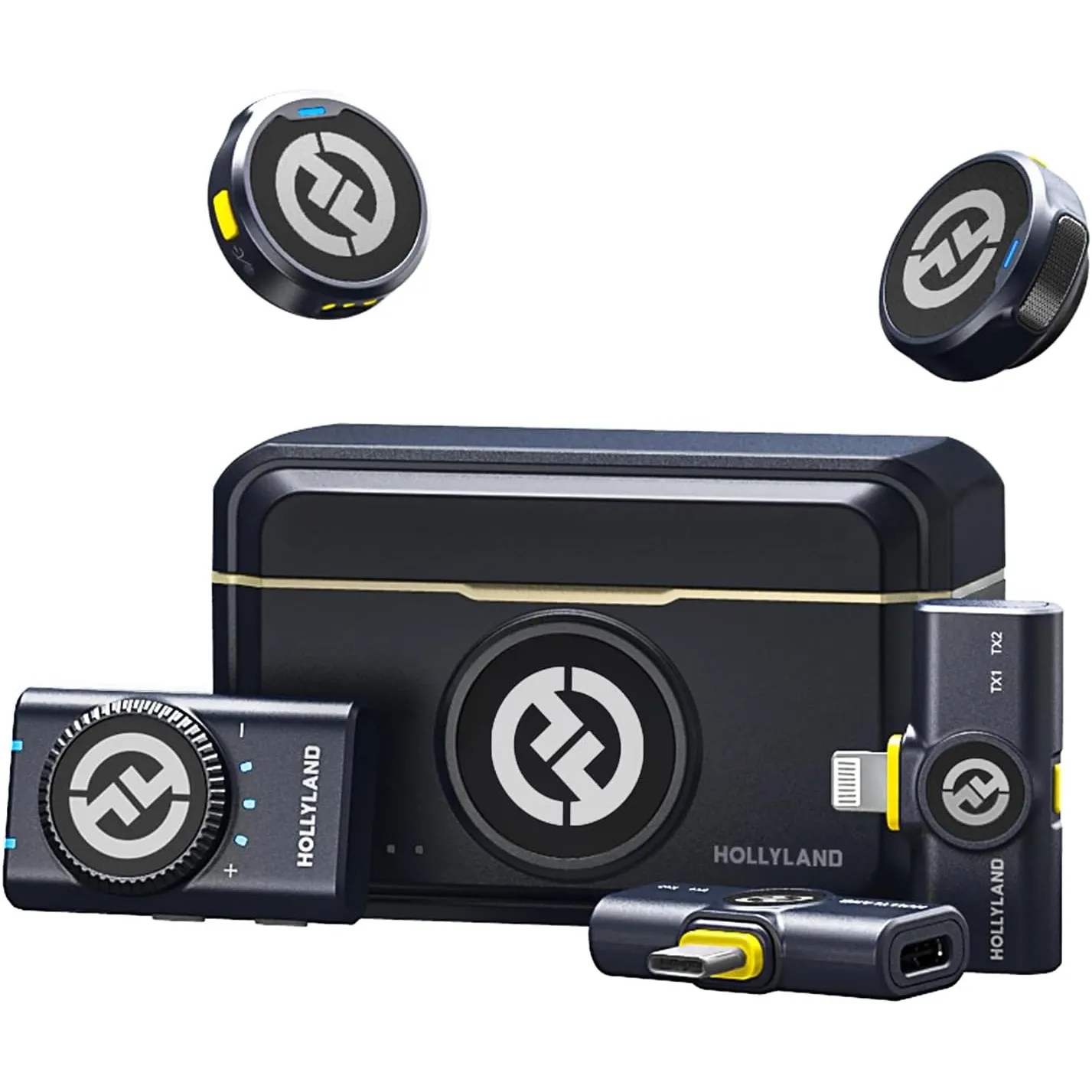 HollylandLark M2 Kabellos Lavalier Mikrofon für iPhone/Kamera/Android/PC – 48 kHz/24-Bit Hi-Fi-Audio, 300 m Reichweite,…