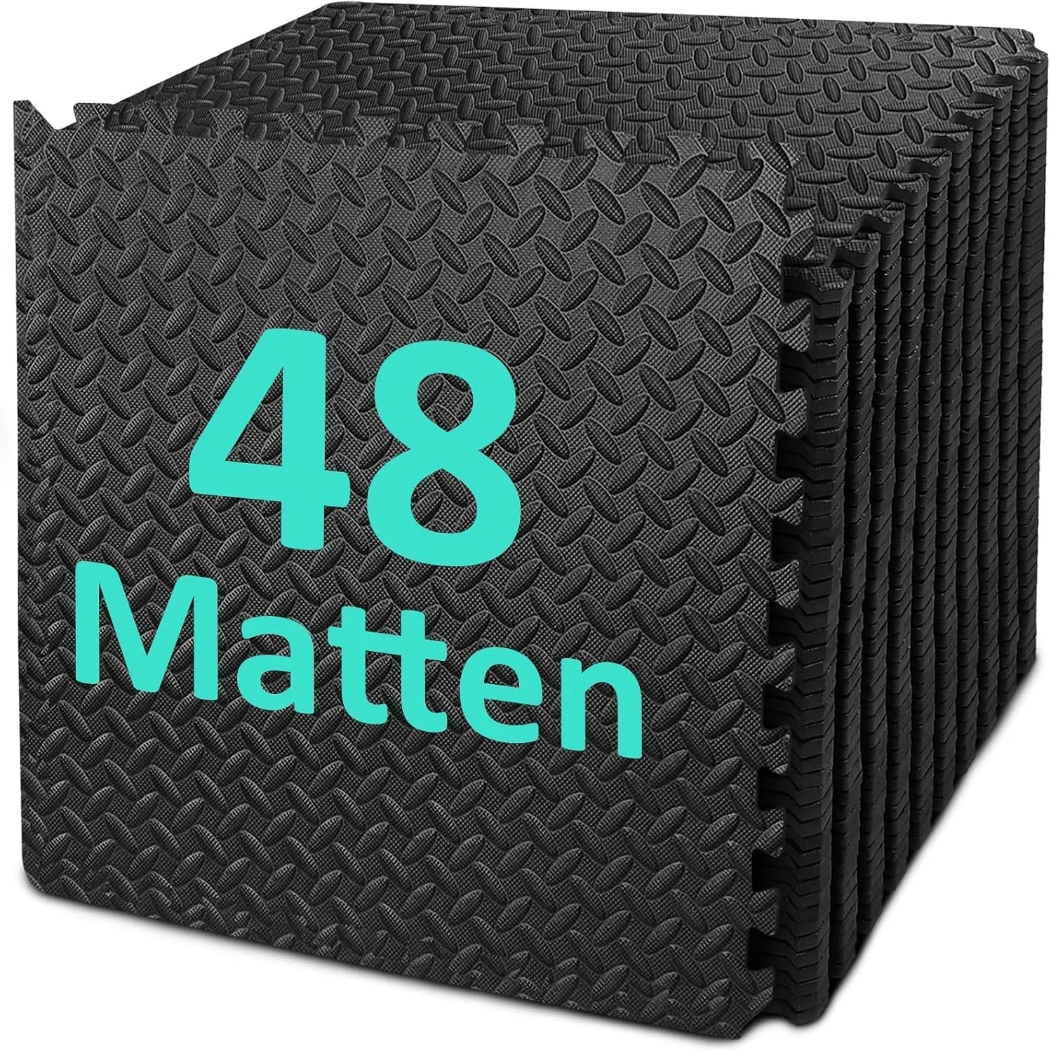 Bodenschutzmatte Fitness Set [61 x 61cm], 12/24/48 Puzzlematte, Eva Sportmatte Fitnessmatte rutschfest, Gymnastikmatte …