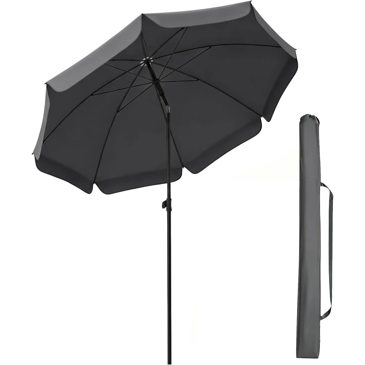 Sekey Sonnenschirm Balkon 200cm mit Schutzhülle Sonnenschirm Strand für Balkon Garten & Terrasse Neigungswinkel und Höh…