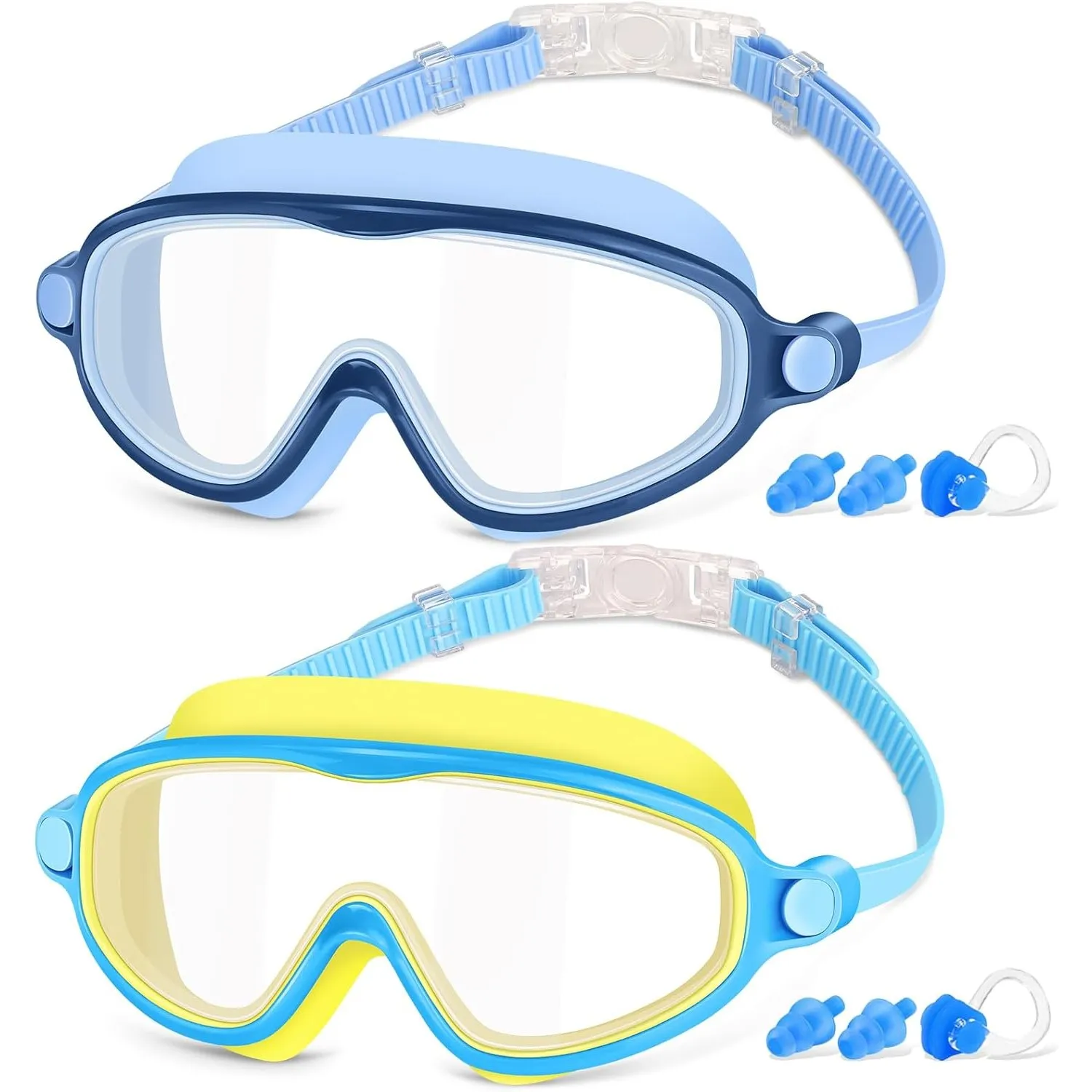 COOLOO Schwimmbrille Kinder, 2 Stück Taucherbrille Kinder 4-14 Jahre,【Patent】 Anti-Beschlag, UV-Schutz, KEIN Auslaufen …