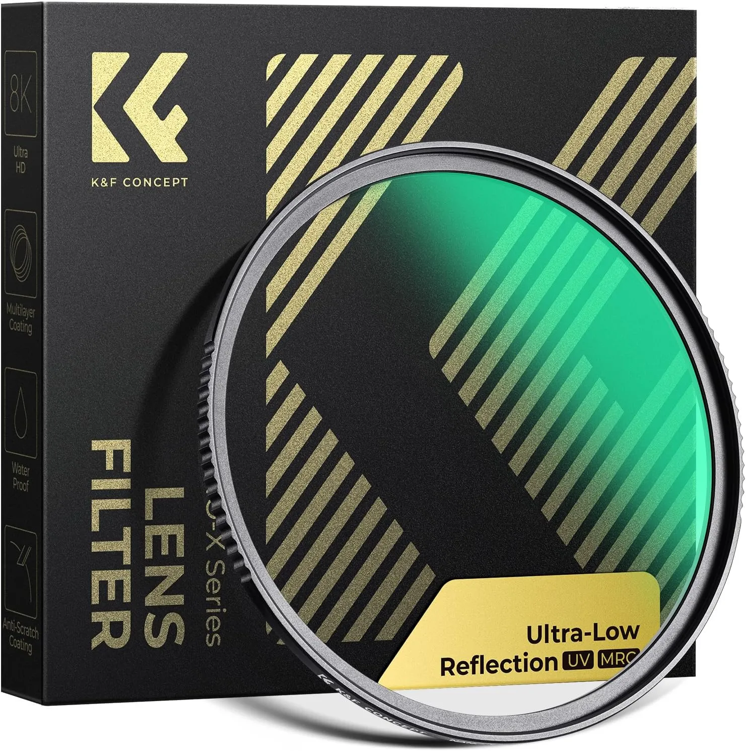 K&F CONCEPT Ultra Low Reflection UV Filter 82 mm Protective Filter (Nano Xcel)