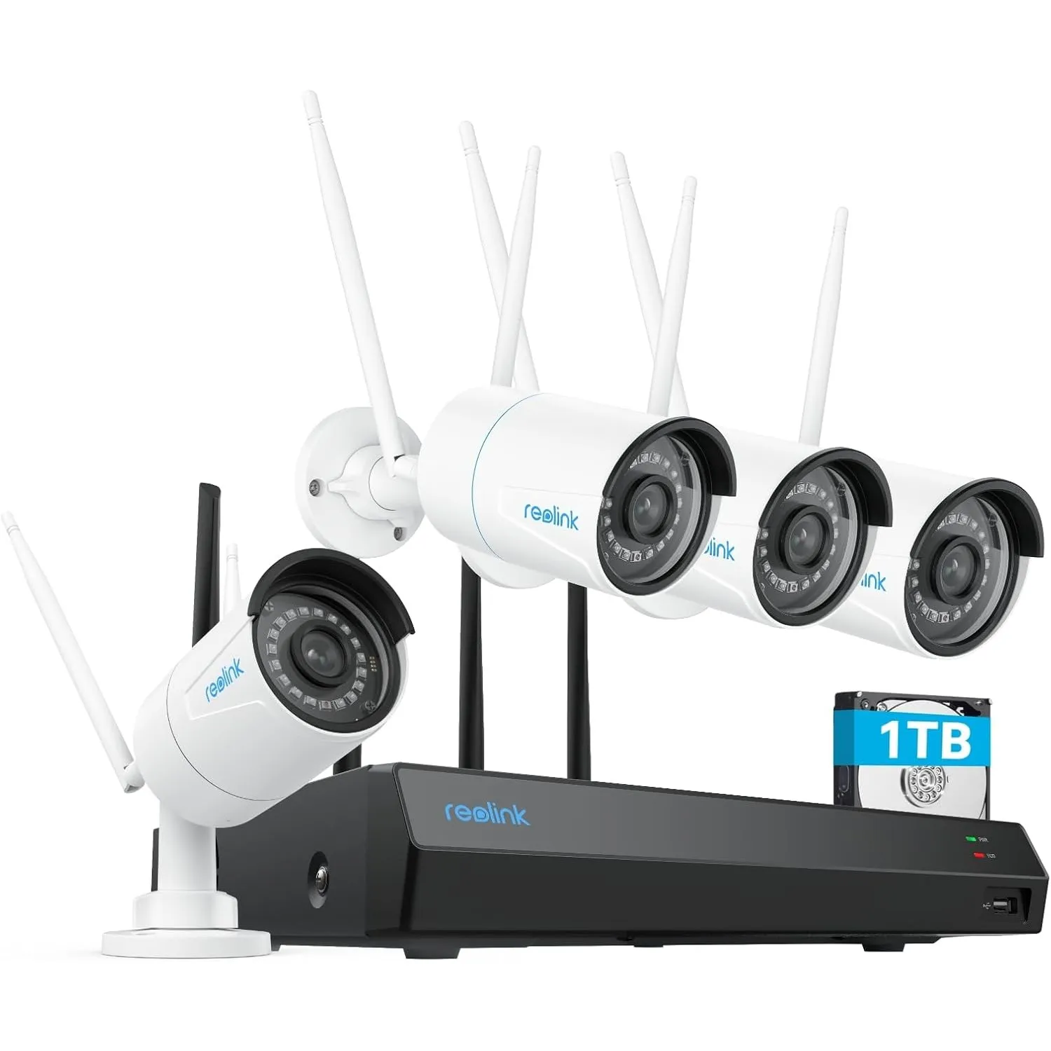 Reolink 5MP WLAN Überwachungskamera Set Aussen mit 1TB HDD, 2,4/5 GHz Wi-Fi