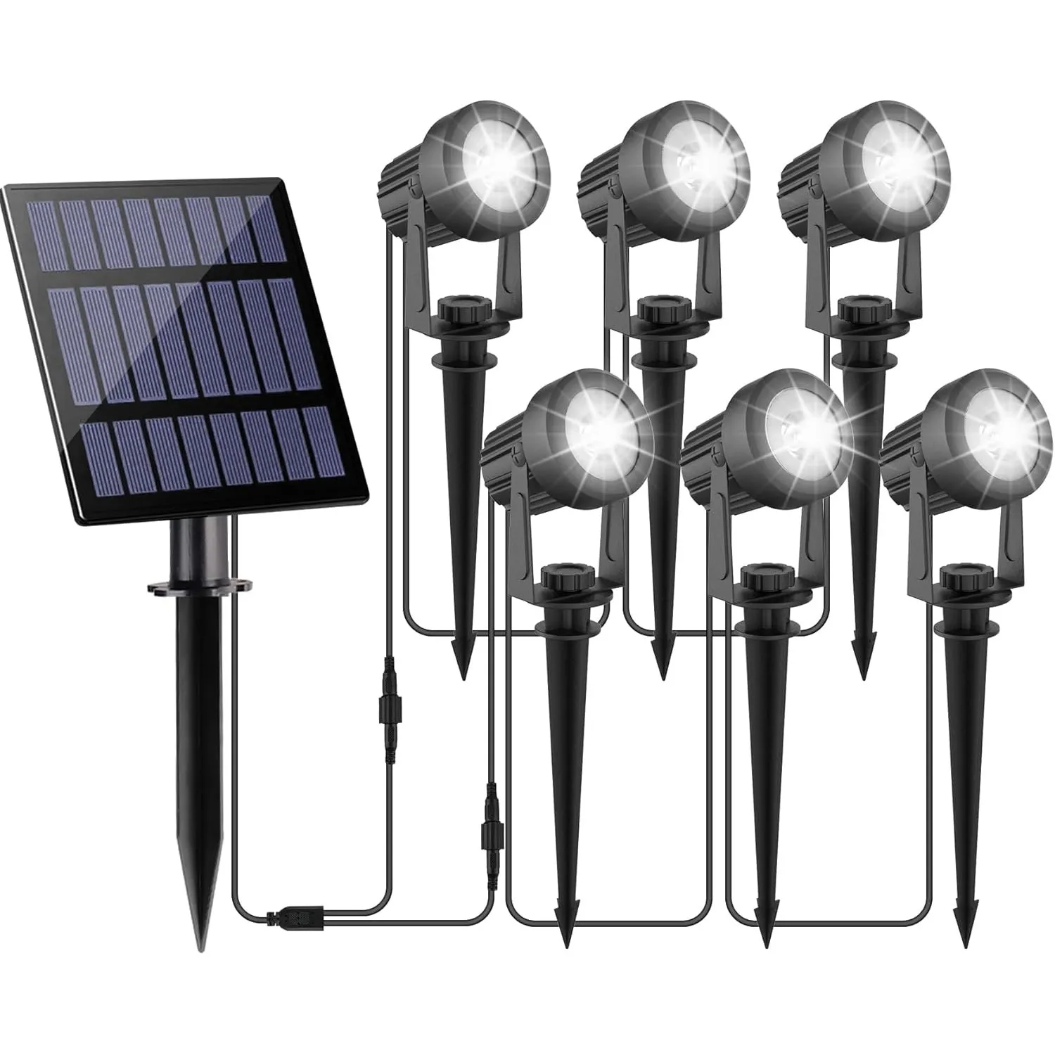 NATPOW Gartenstrahler Solar, Solar Gartenleuchte LED Solarstrahler Solarlampen für garten Außen, IP65 Wasserdicht, 2 He…