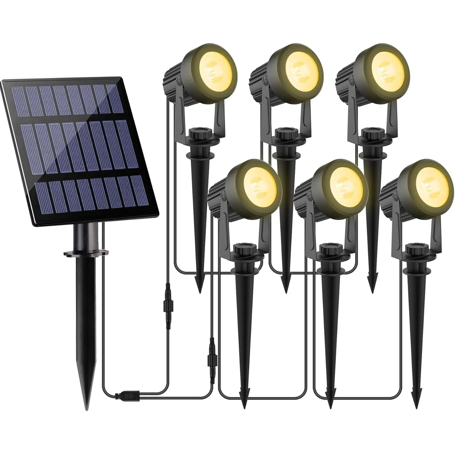 NATPOW Gartenstrahler Solar, Solar Gartenleuchte LED Solarstrahler Solarlampen für garten Außen, IP65 Wasserdicht, 2 He…