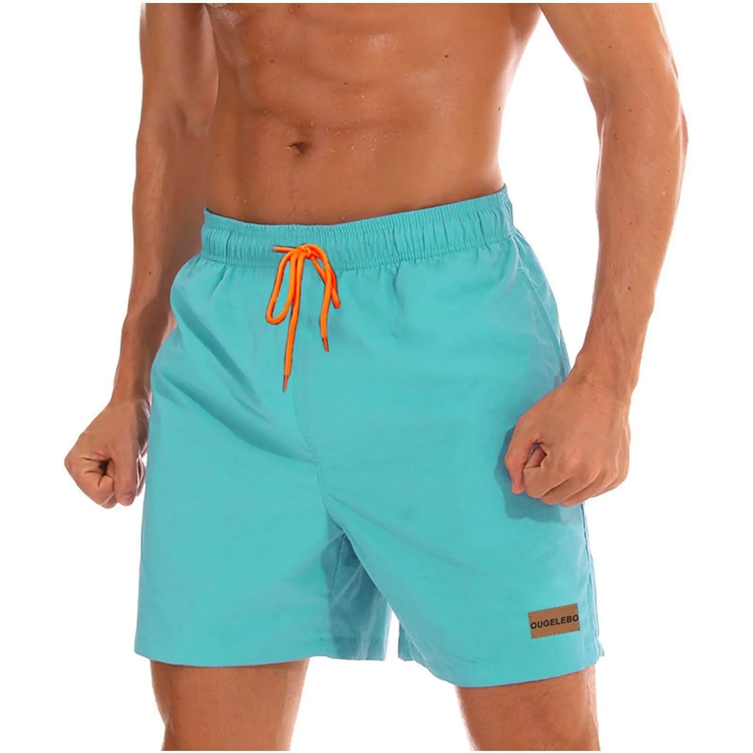 Ougelebo Badehose Herren Badeshorts mit Reißverschlusstasche | Schnelltrocknend Atmungsaktiv Wasserabweisend Badehose K…