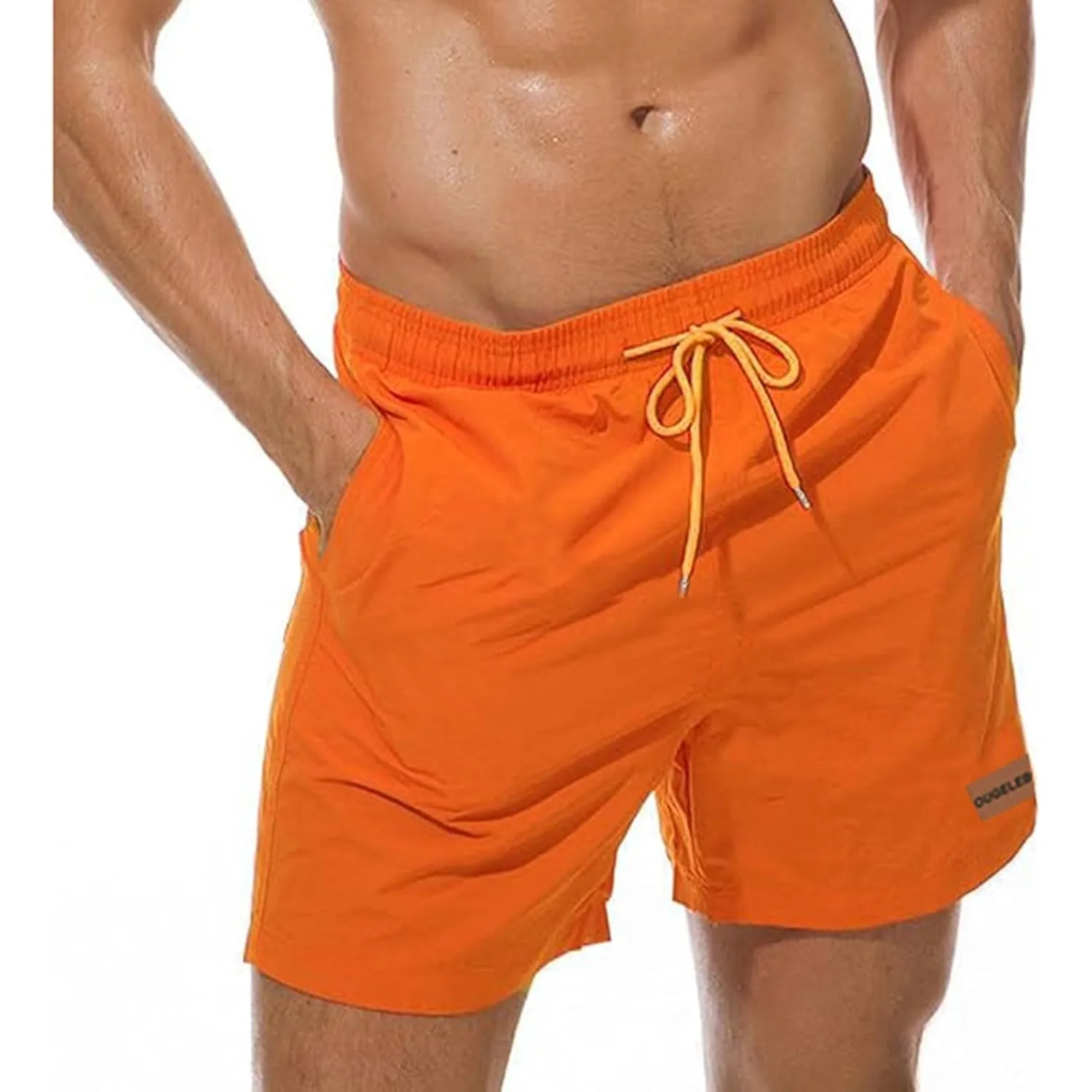Ougelebo Badehose Herren Badeshorts mit Reißverschlusstasche | Schnelltrocknend Atmungsaktiv Wasserabweisend Badehose K…