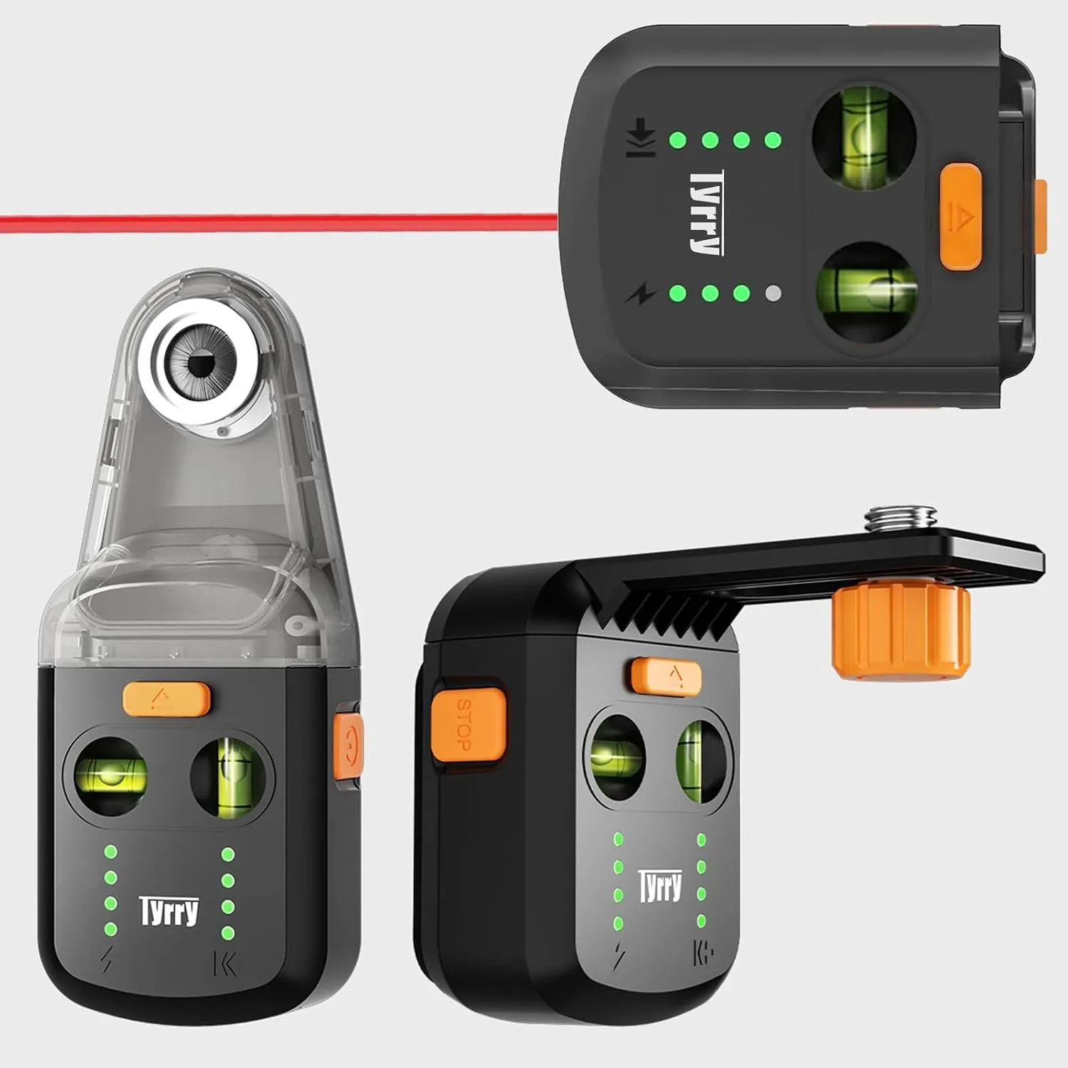 4-in-1 Wiederaufladbare Laser-Wasserwaage von Tyrry mit Kreuzwasserwaage, Staubsammler und Wandhalterung, Ideal für Hei…