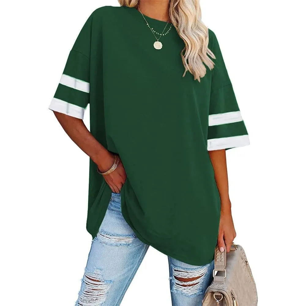 Ebifin Damen Oversize T Shirt Rundhals Kurzärmeliges Tops Casual Lockere Basic Sommer Tee Shirts Bluse.