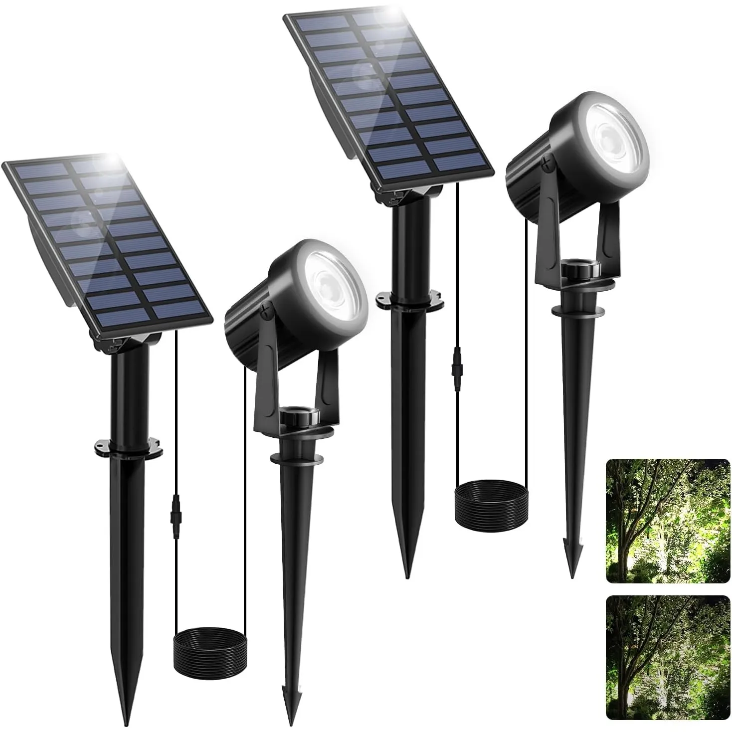 NATPOW Solar Gartenstrahler für Außen, 6000K Solarleuchte Garten, IP65 Wasserdichte, Auto-ON/OFF Außenwandleuchten Land…