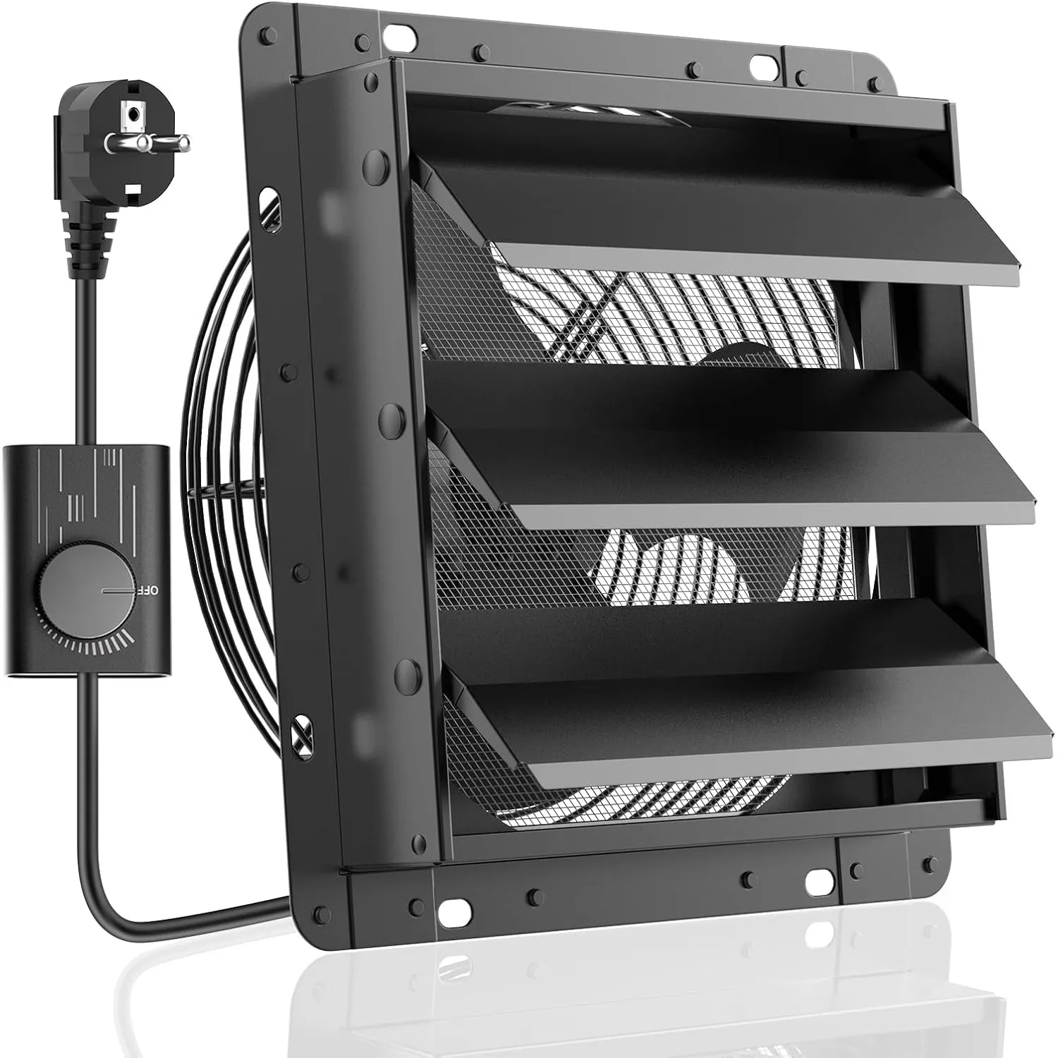 HG Power 250mm Abluftventilator mit Drehzahlregler Industrie Wandventilator 1100m³/h Wandlüfter Regelbar mit Maschensie…